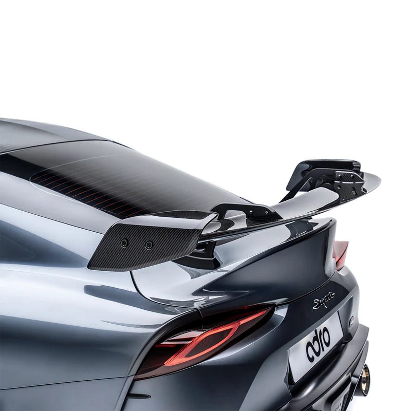 TOYOTA GR SUPRA A90 MK5 PRE-PREG CARBON FIBRE SWAN NECK AT-R2 REAR WING BY ADRO (2019+)