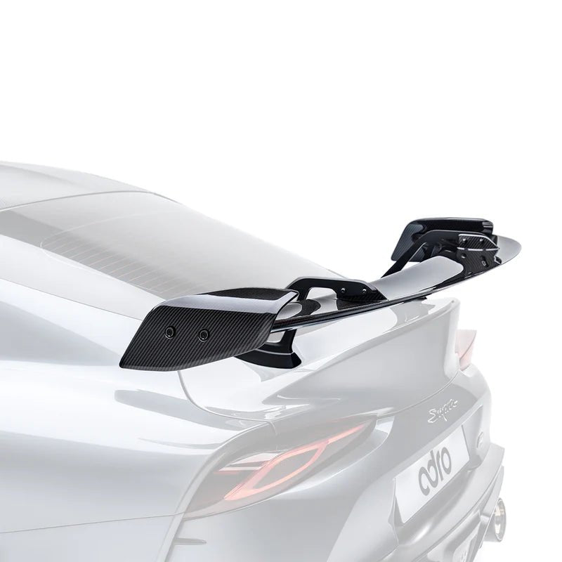 TOYOTA GR SUPRA A90 MK5 PRE-PREG CARBON FIBRE SWAN NECK AT-R2 REAR WING BY ADRO (2019+)