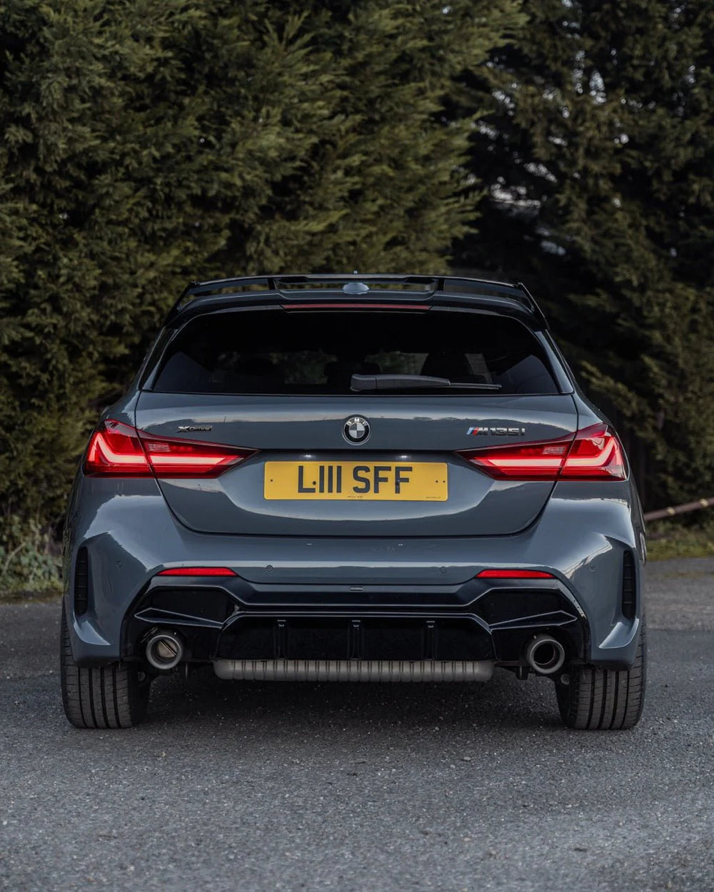 BMW M135i & 1 Series Dual Exit (128ti, 120d, 120i) F40 EVO-1 Gloss Black Rear Diffuser by ZAERO (2019-2024)