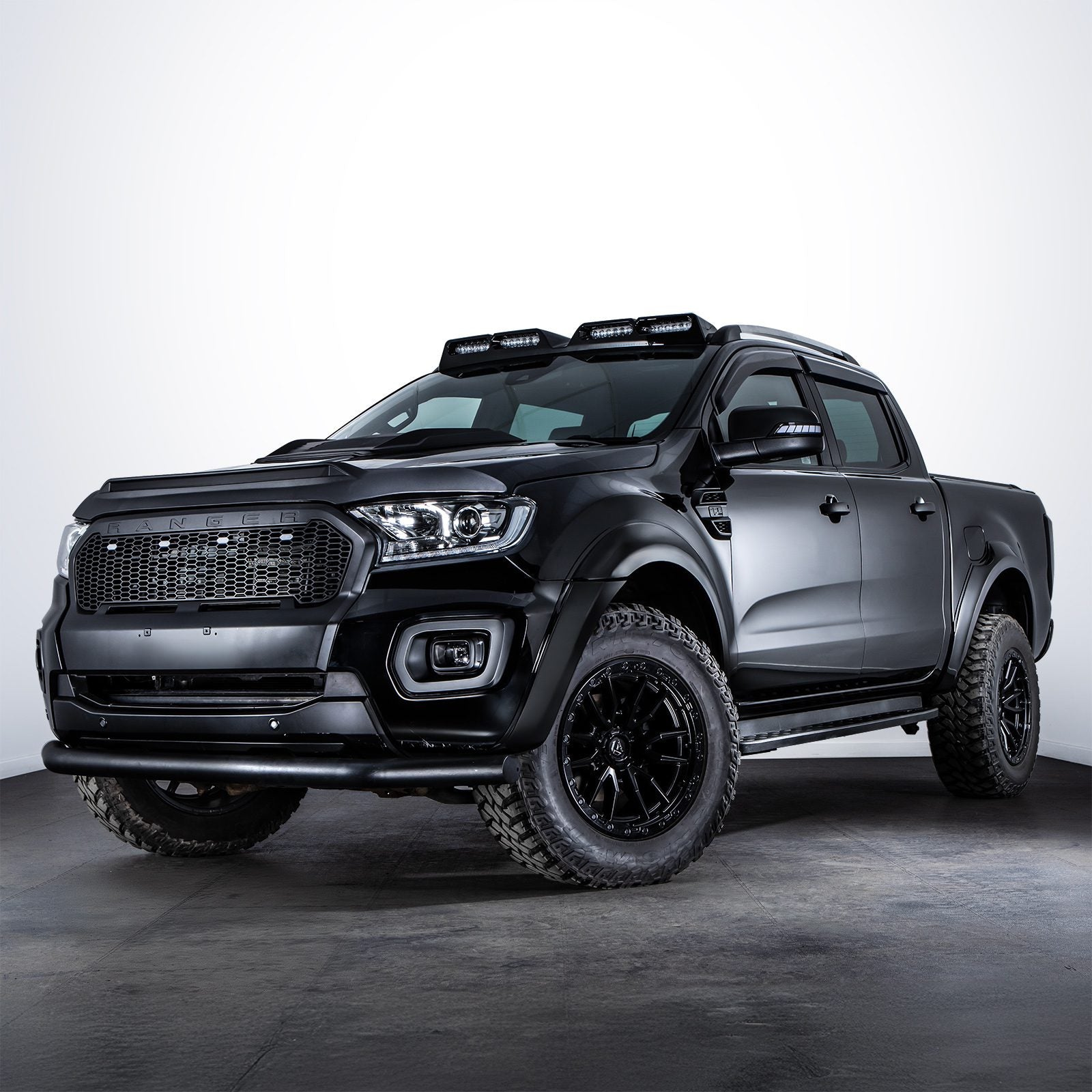 Ford Ranger T7 T8 2015-2022 Smoked Black Bonnet Guard