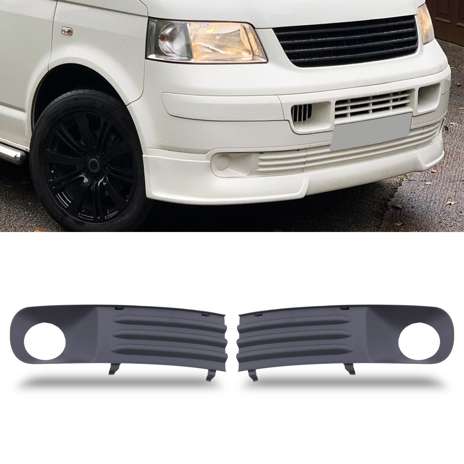 VW Transporter T5 03-09 Front Bumper Fog Light Cover Trims