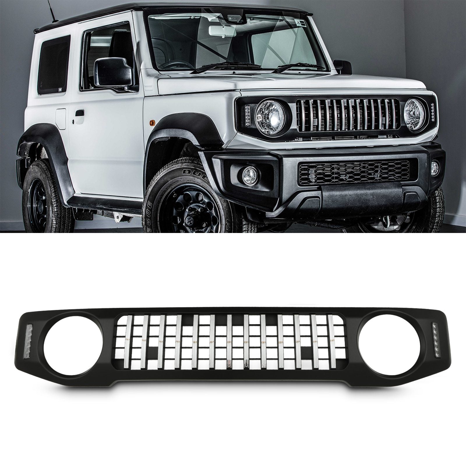 Suzuki Jimny MK4 JB64 2018+ Matte Black Grille With LED DRLs