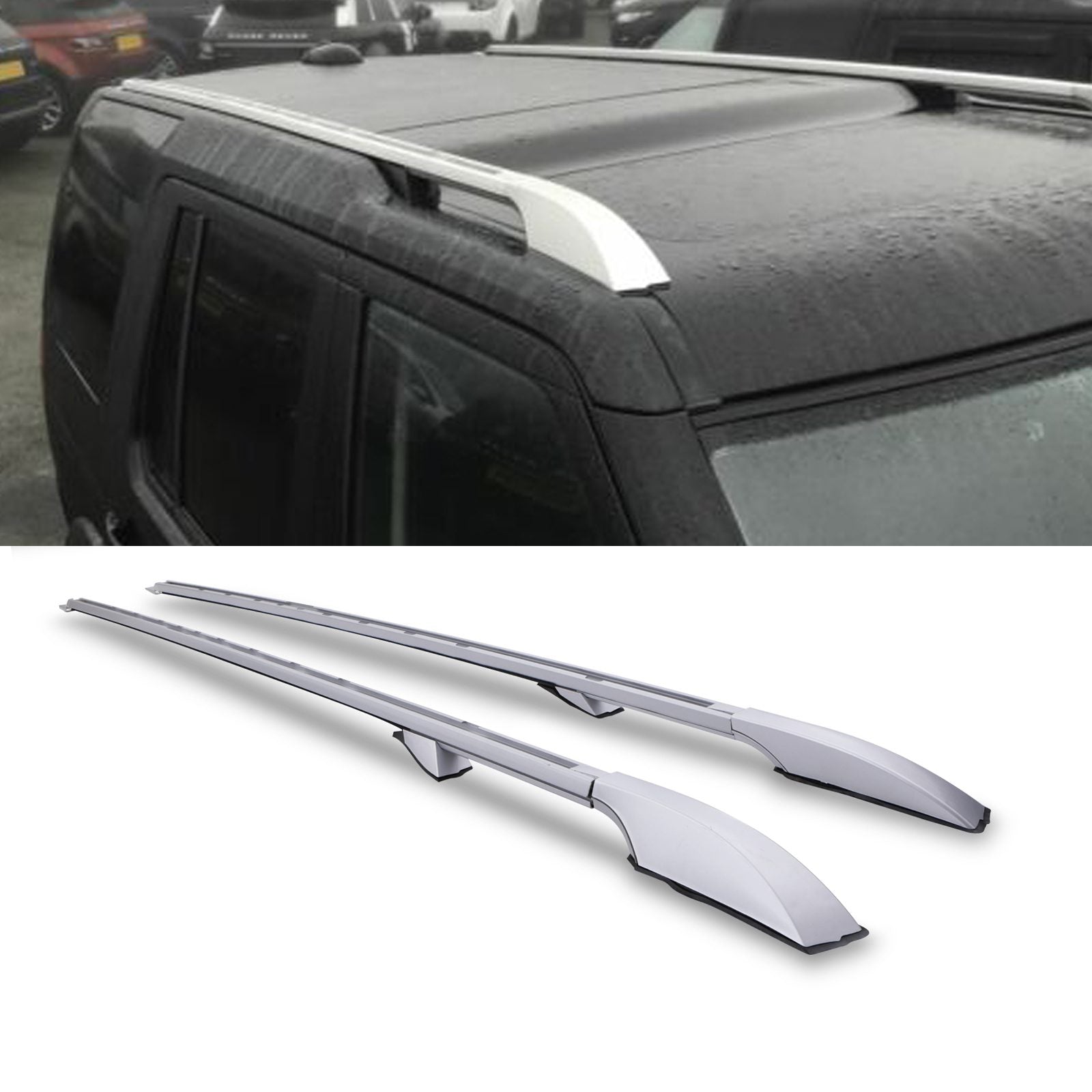 Predator 4x4 Full Length Silver Extended Roof Rails To Fit Land Rover Discovery 3 / 4 L319 05-16