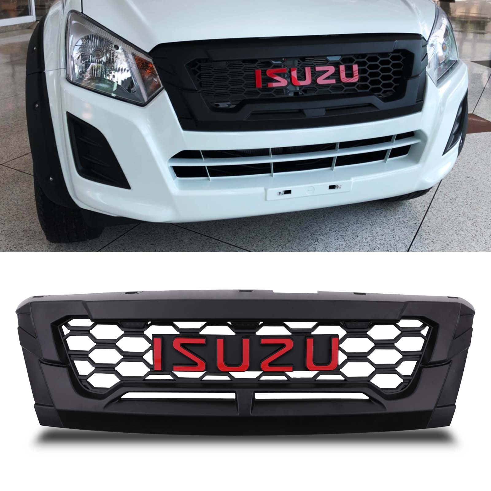 Isuzu D Max 17-20 Black Grille With LED's