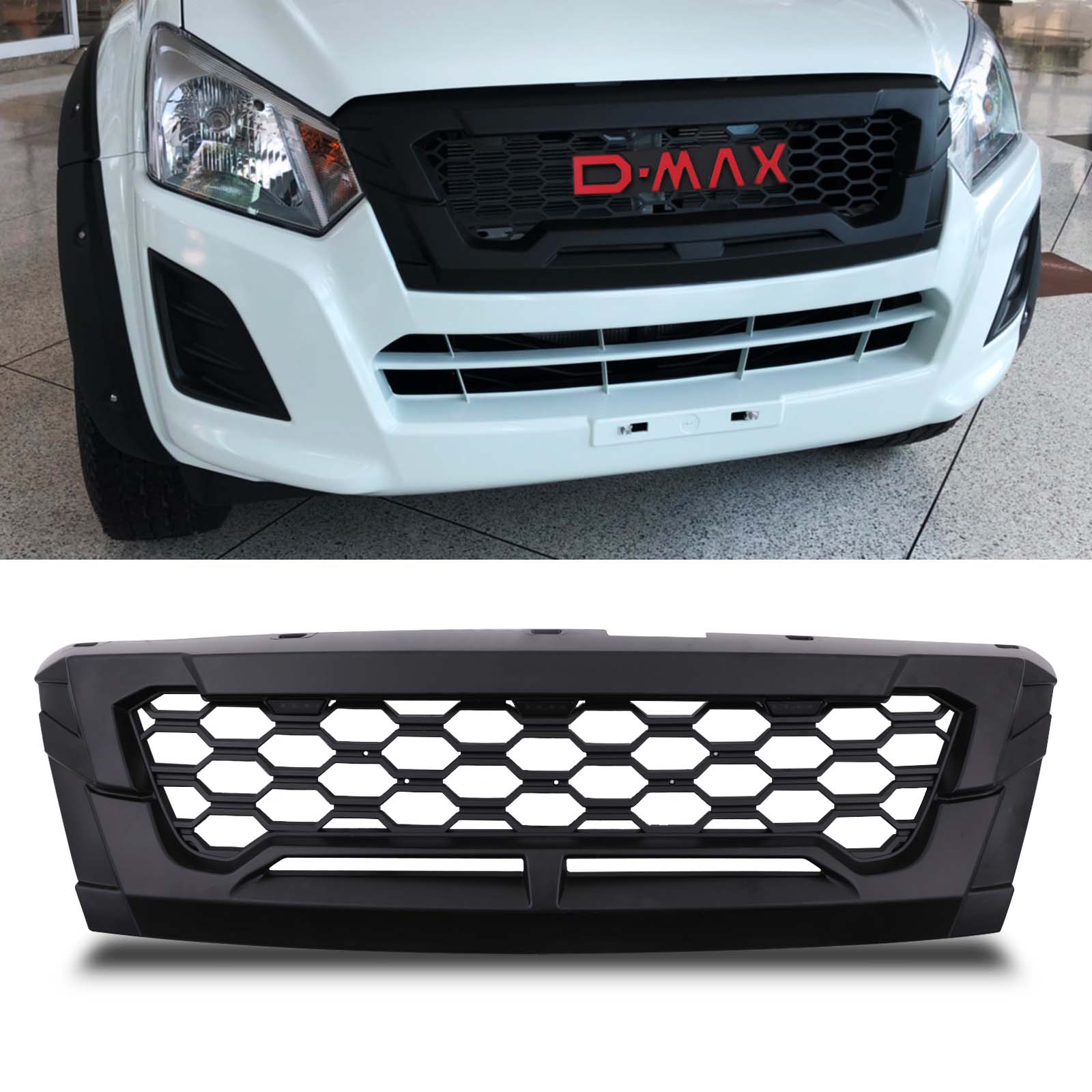 Isuzu D Max 17-20 Black D Max Grille With LED?s