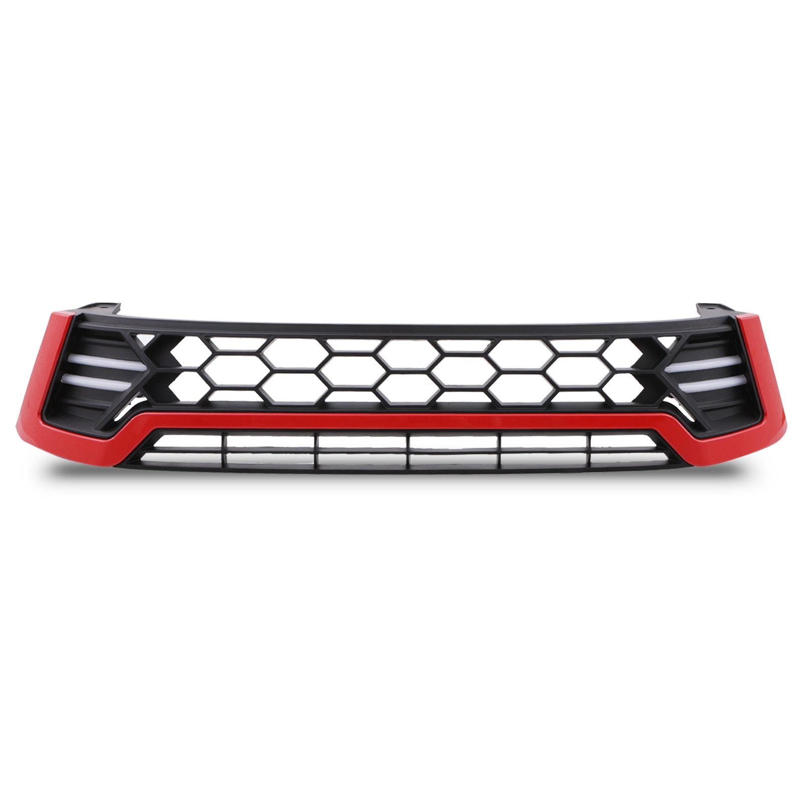Toyota Hilux Revo 15+ Black & Red Honeycomb LED Grille
