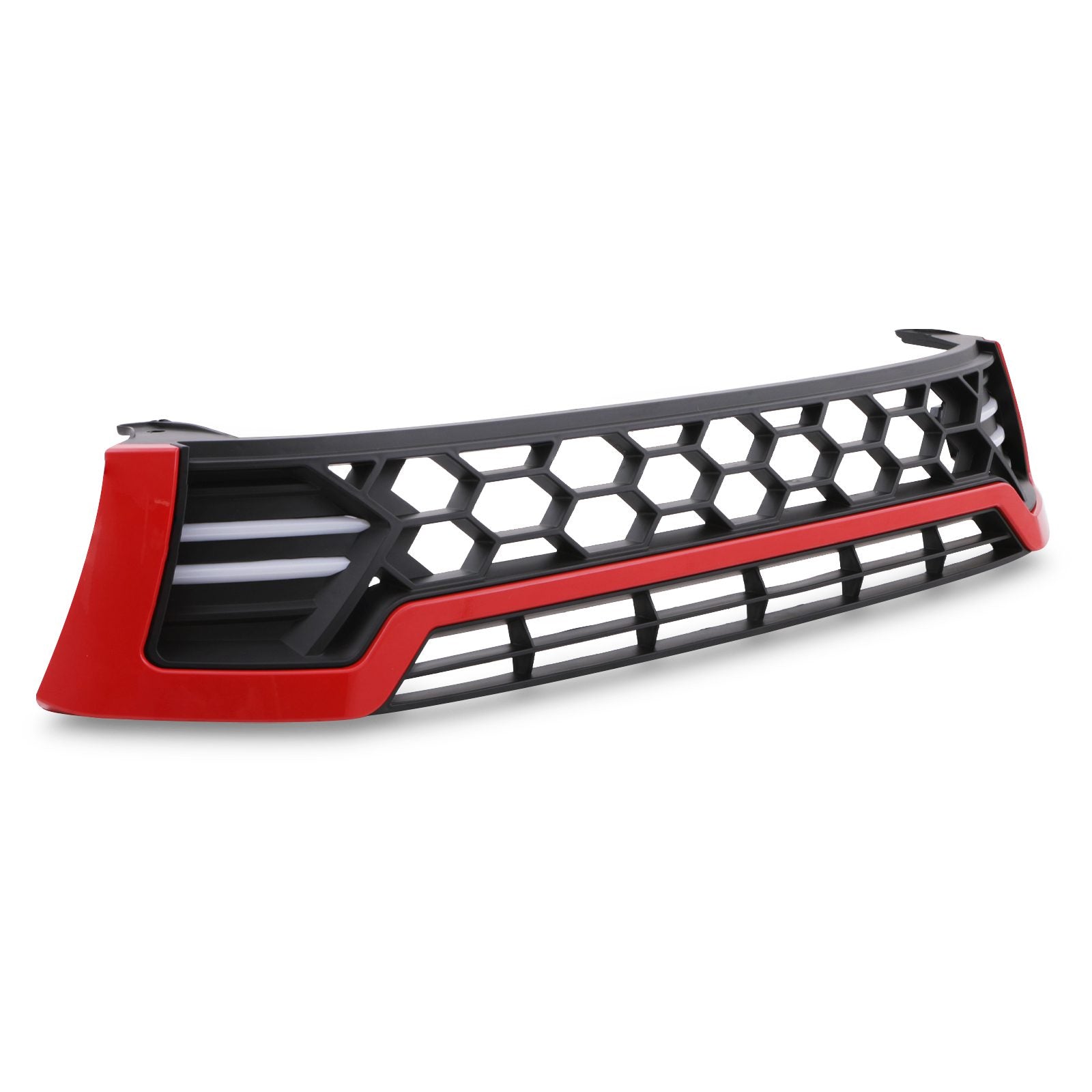 Toyota Hilux Revo 15+ Black & Red Honeycomb LED Grille