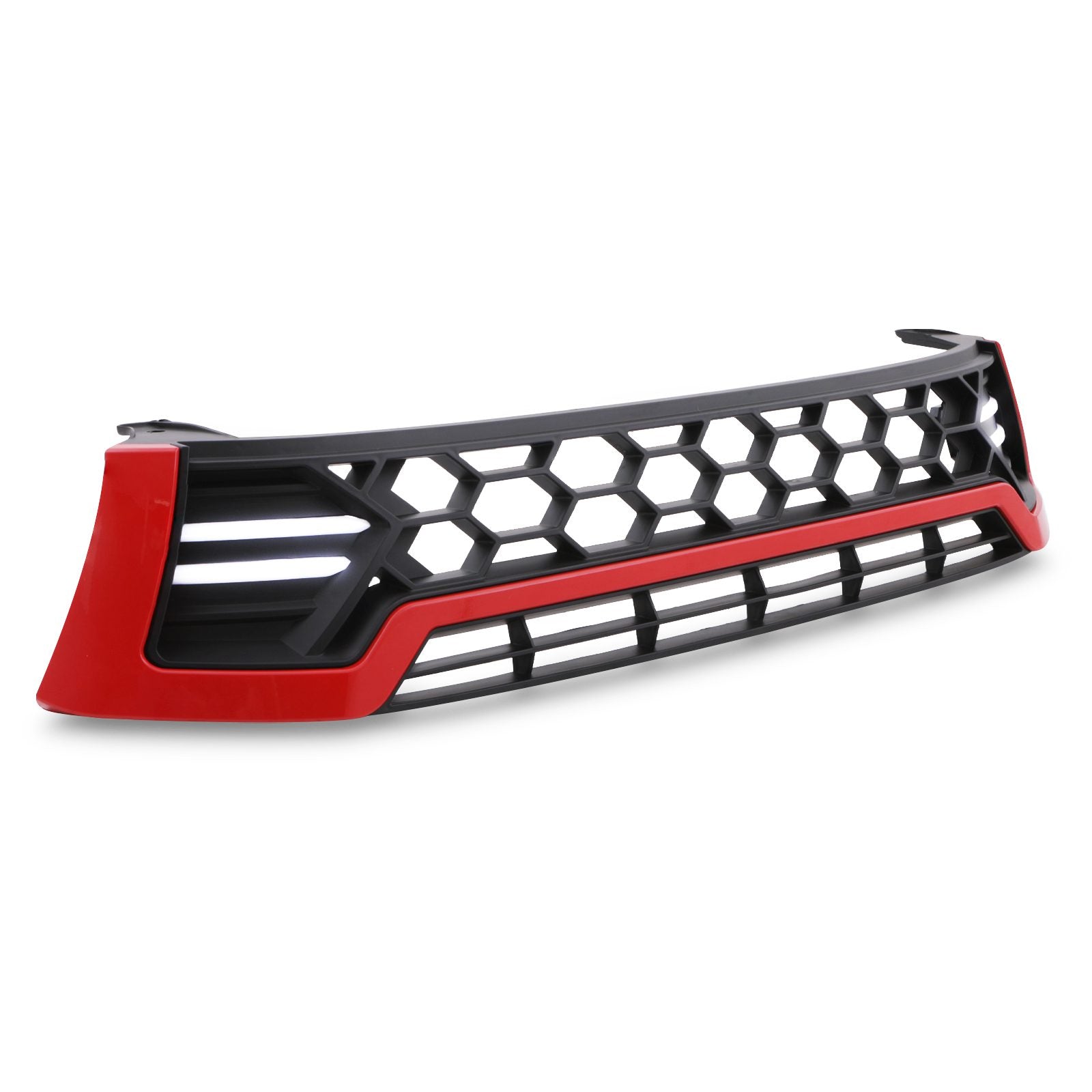 Toyota Hilux Revo 15+ Black & Red Honeycomb LED Grille