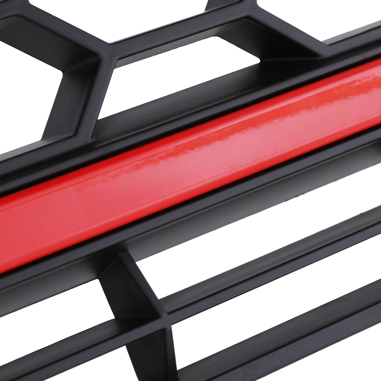 Toyota Hilux Revo 15+ Black & Red Honeycomb LED Grille