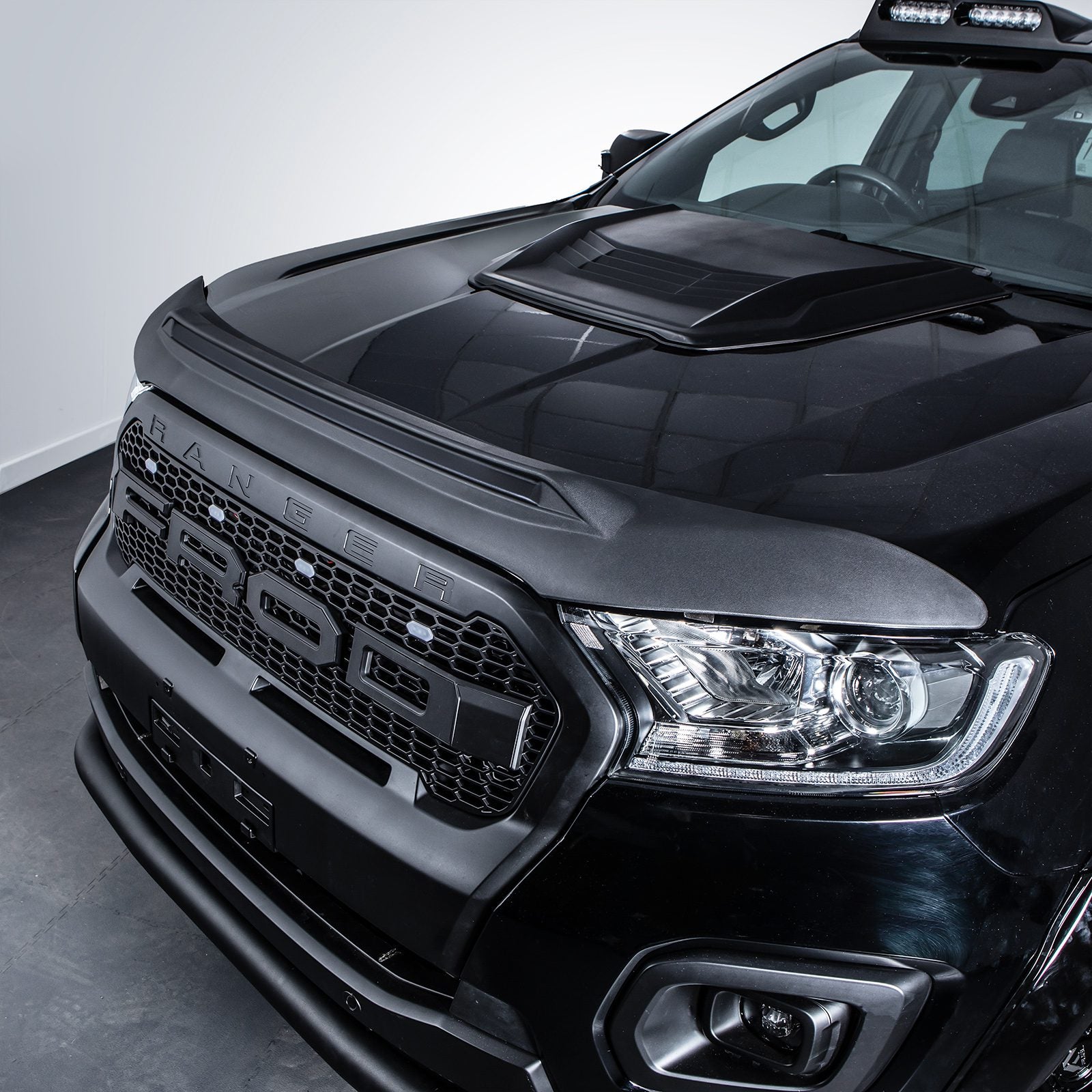 Ford Ranger T7 T8 2015-2022 Smoked Black Bonnet Guard
