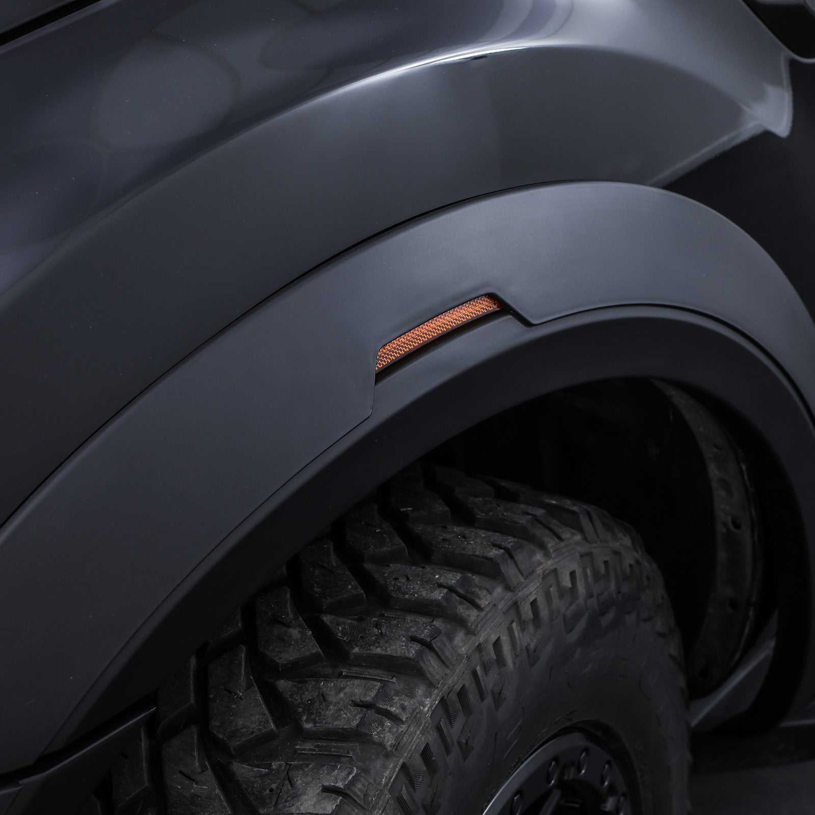 Ford Ranger T7 T8 15-22 Matte Black Wide Wheel Arch Kit with Amber LEDs