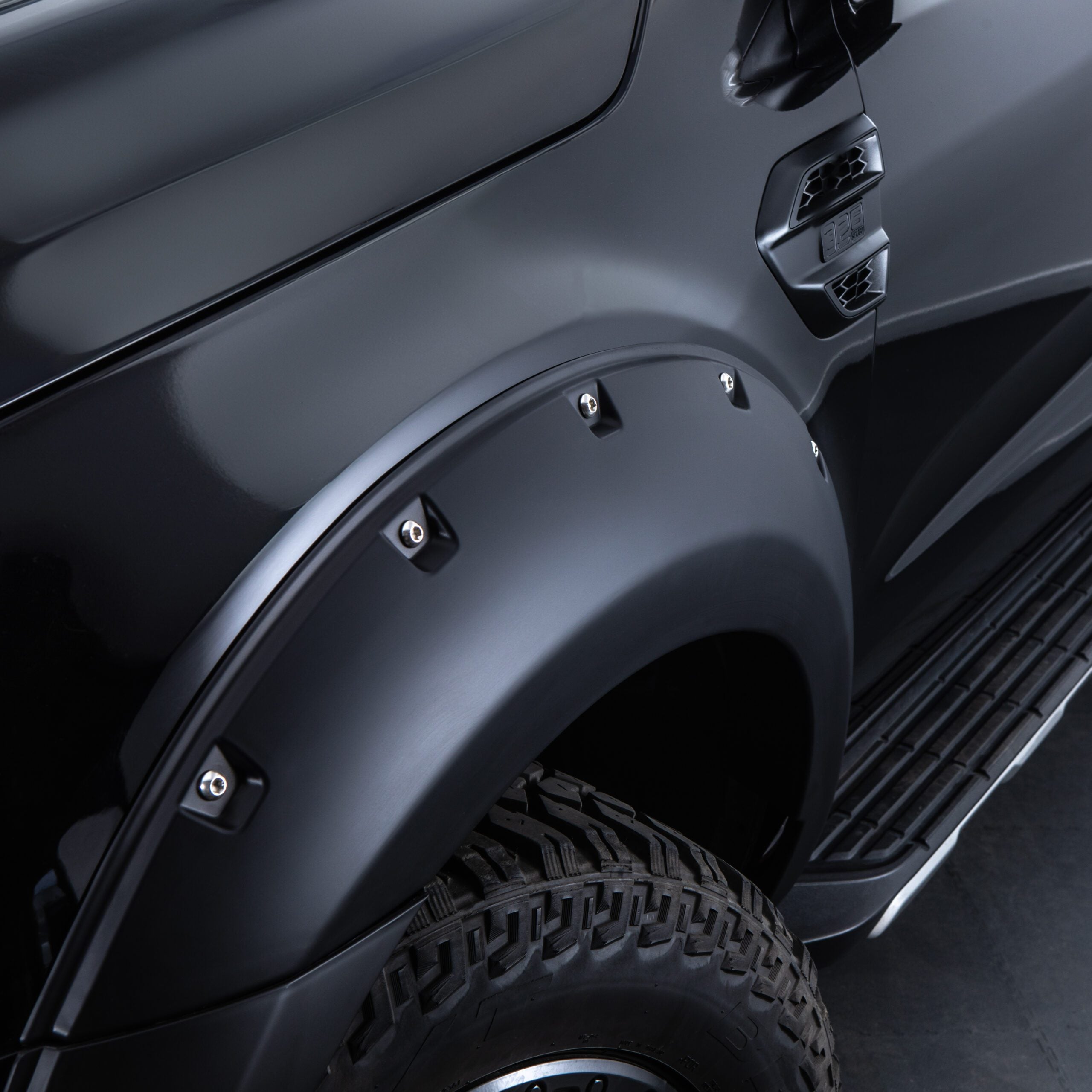 Ford Ranger T8 19-22 Matte Black Wide Wheel Arch Kit with Parking Sensor Holes