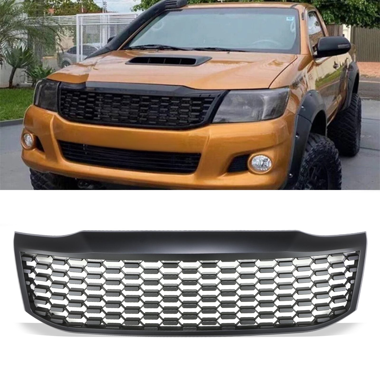 Toyota Hilux Vigo MK7 12-14 Black Debadged Grille