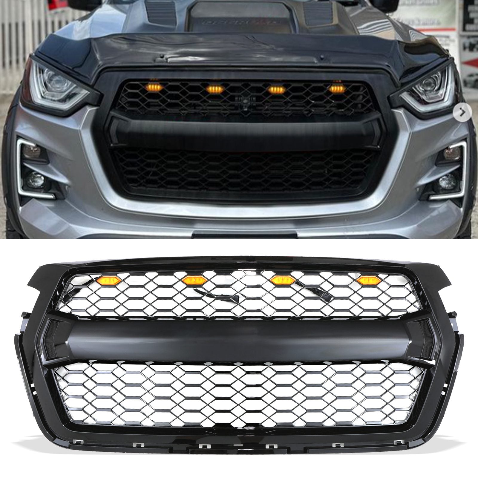 Isuzu D-Max RG 2021+ Black LED Grille