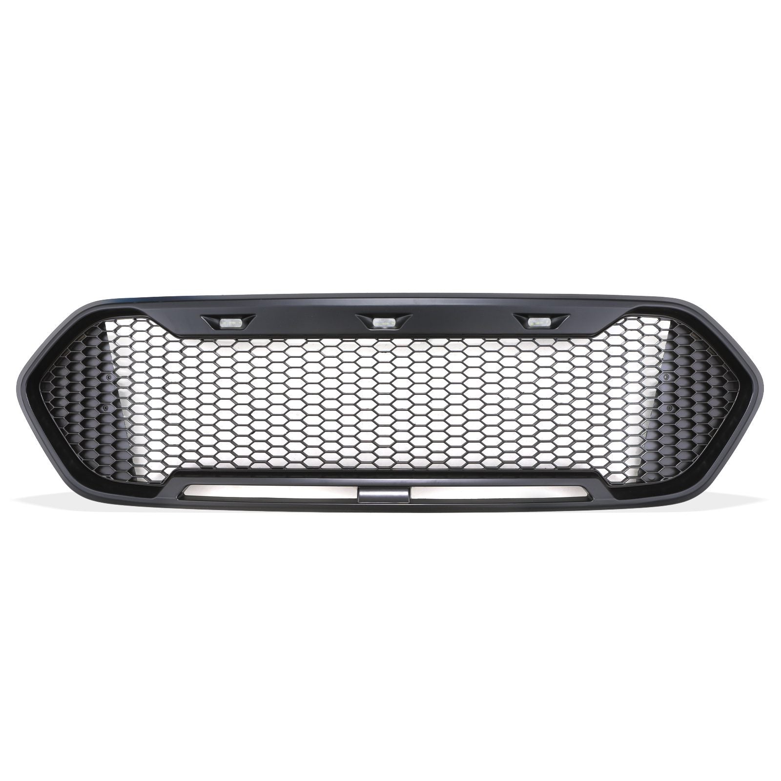 Ford Transit Custom 18-22 Matte Black Grille With White LEDs