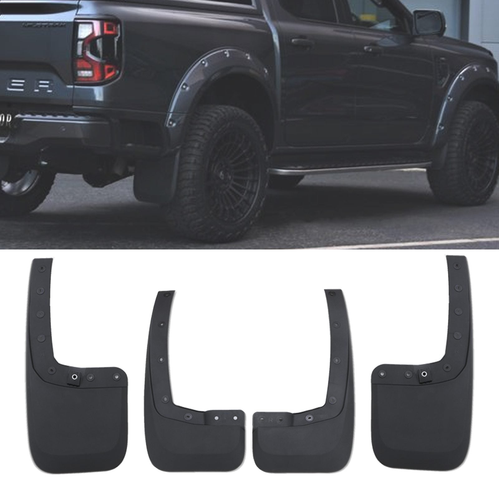 Ford Ranger T9 2023+ Black Mud Guard Flaps