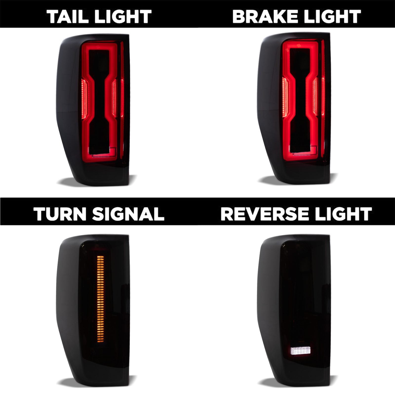 Ford Ranger T6 T7 T8 2012-2022 Smoked LED AMG Style Rear Tail Lights