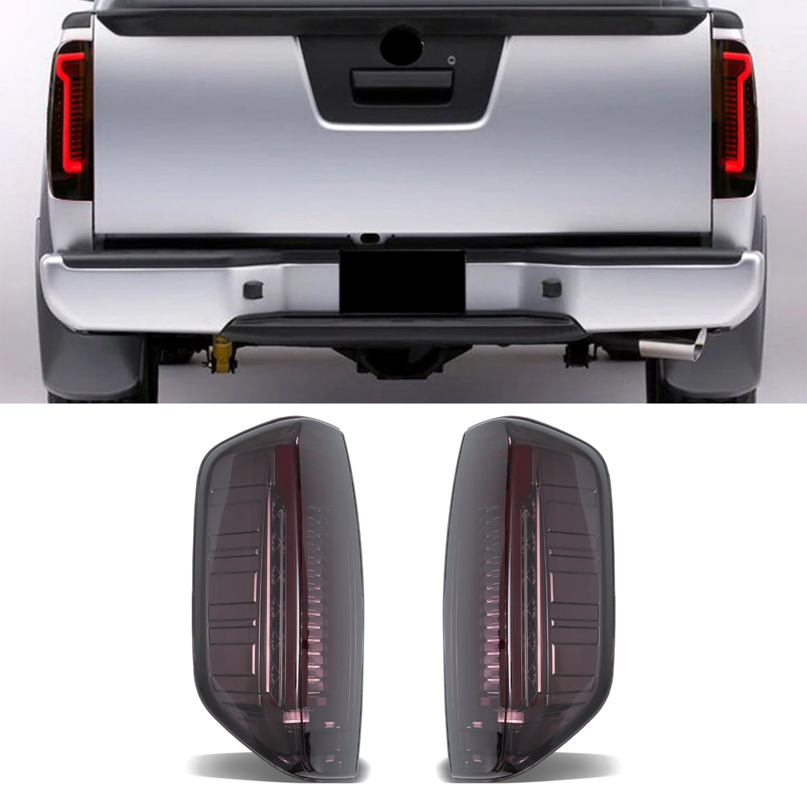 Nissan Navara D40 2004-2014 Rear LED Black Tinted Tail Lights
