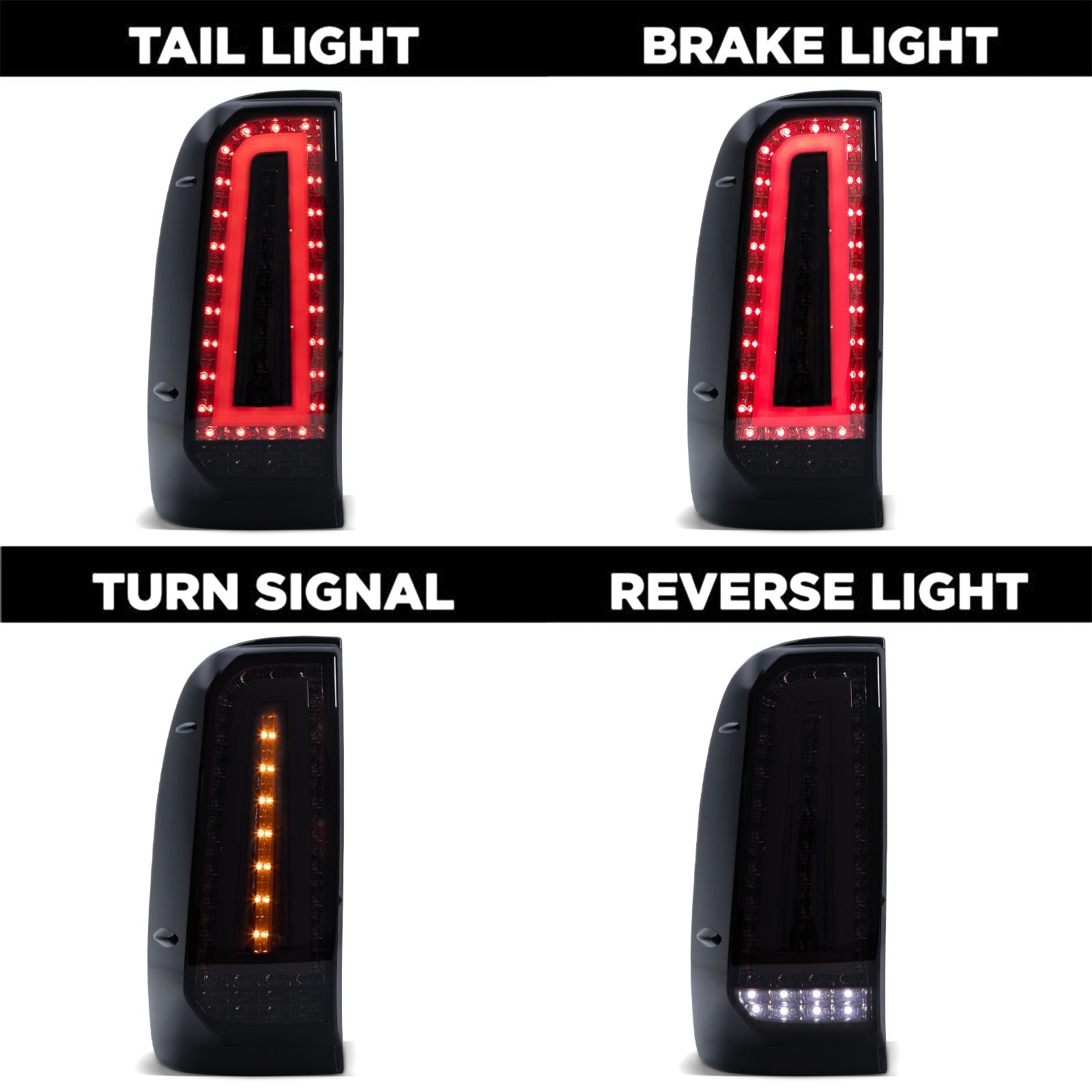 Toyota Hilux Vigo MK7 05-15 Rear Smoked LED Tail Lights