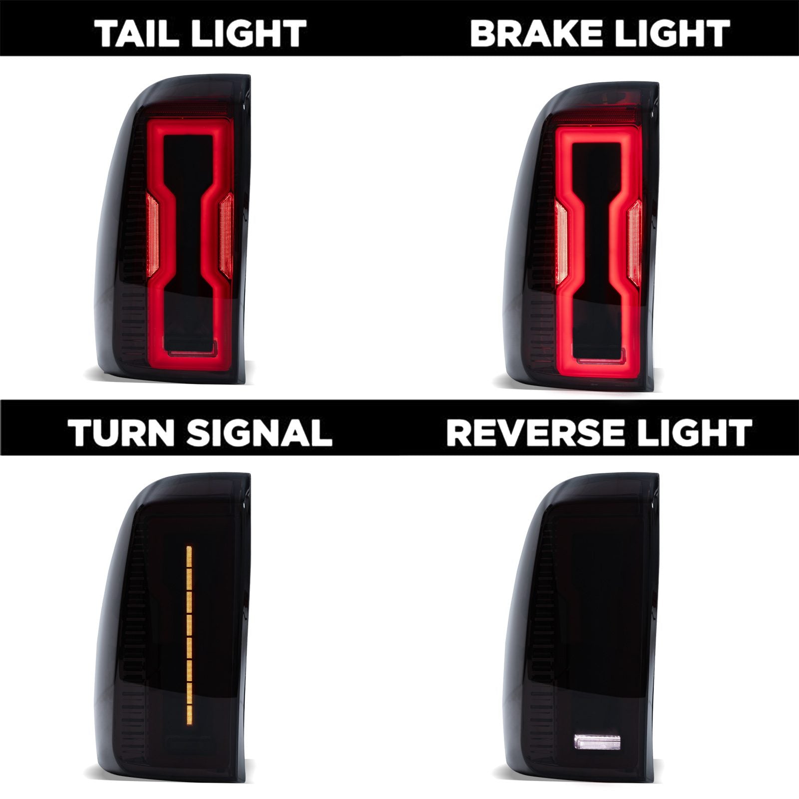 Toyota Hilux Revo MK8 15-21 Rear LED Smoked Tail Lights