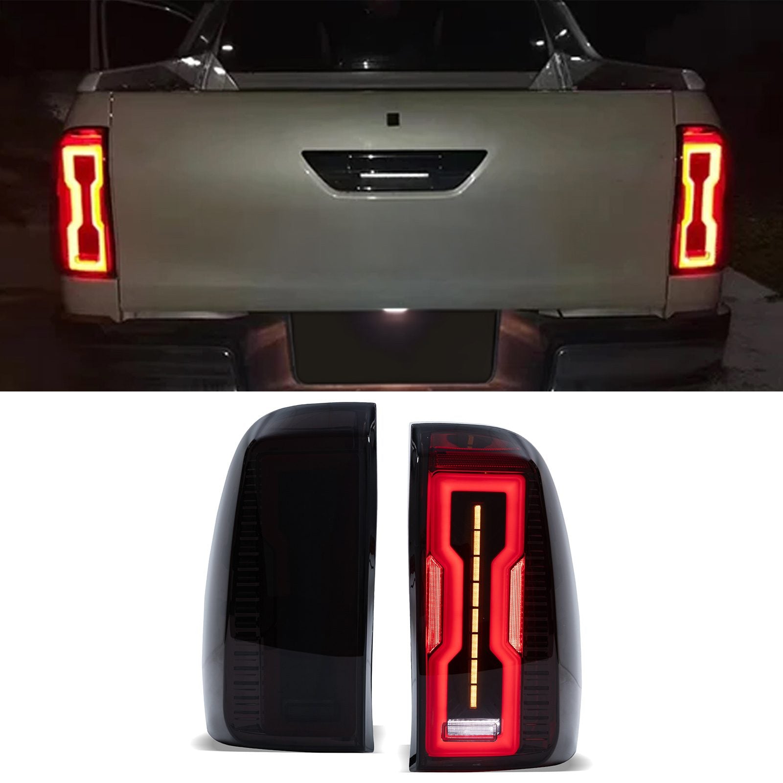 Toyota Hilux Revo MK8 15-21 Rear LED Smoked Tail Lights