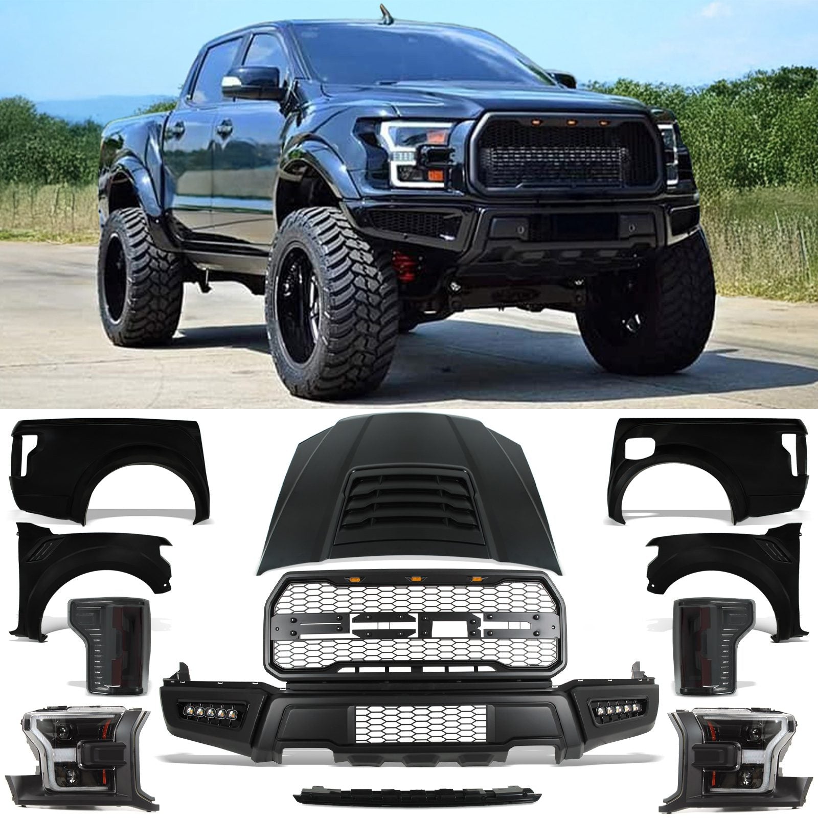 Ford Ranger T6 T7 T8 12-22 Full F150 Style Conversion Body Kit