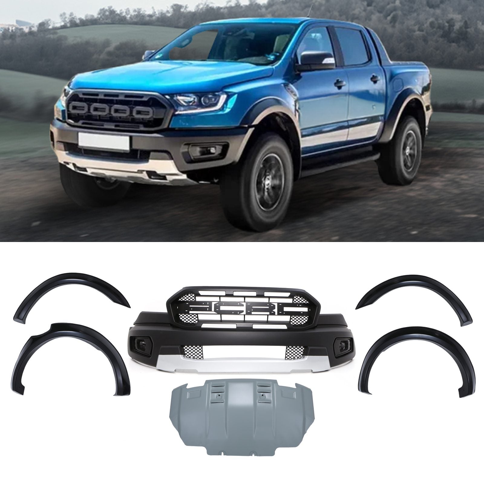 Ford Ranger T7 T8 2015-2022 Raptor Conversion Bumper And Wheel Arches