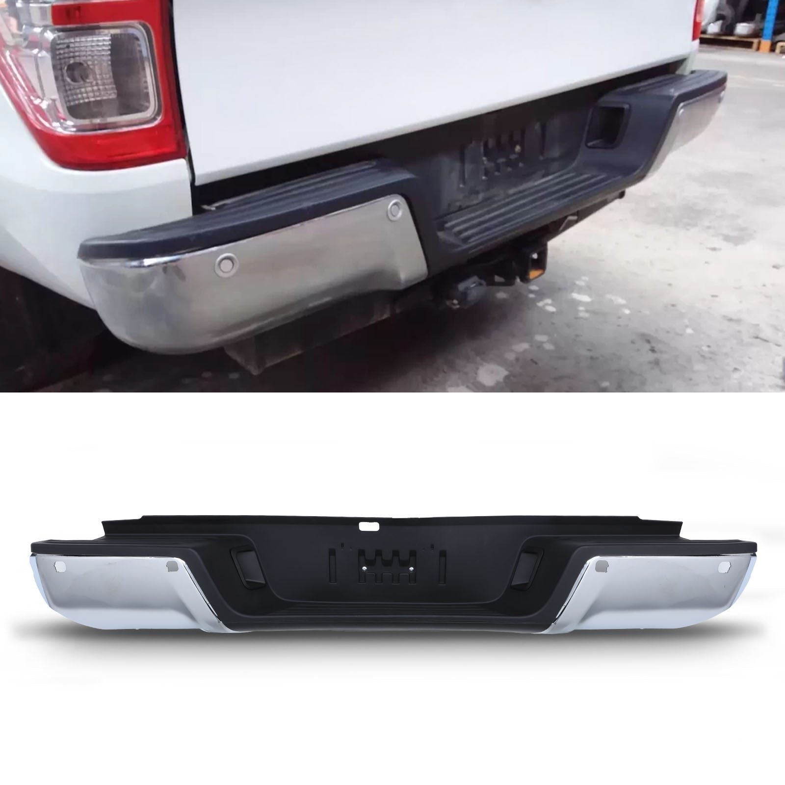 Ford Ranger T6 T7 T8 12-22 Chrome Rear Bumper