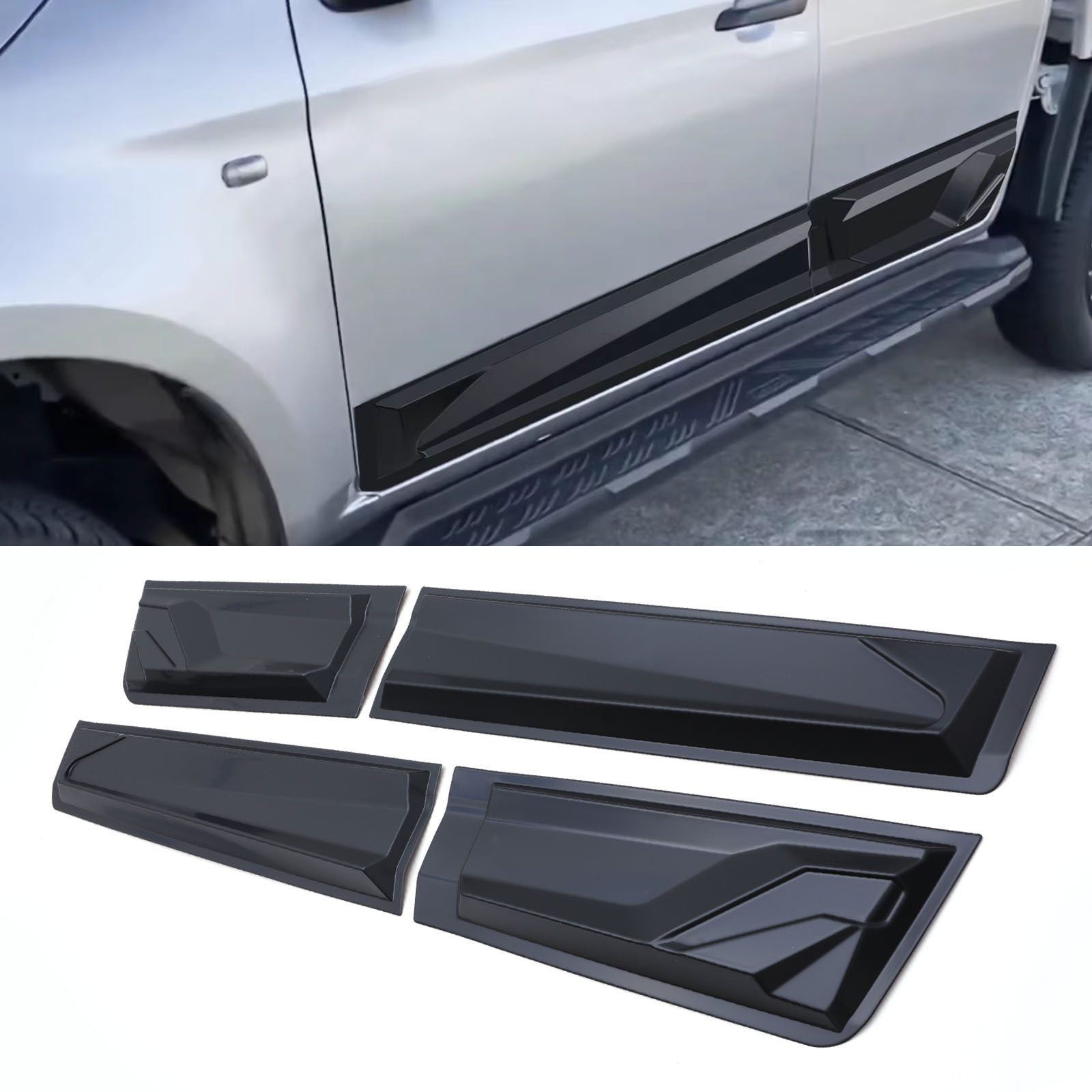 Isuzu D-Max Double Cab RG 2021+ Black Body Cladding Door Kit