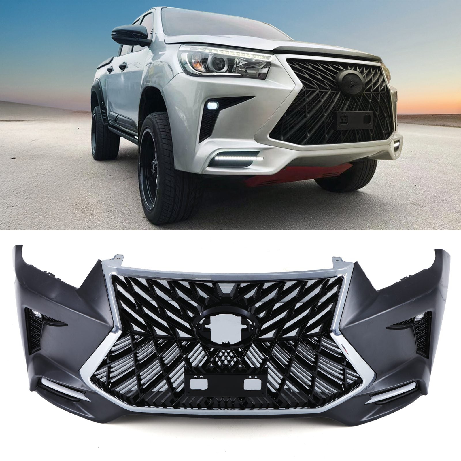 Toyota Hilux MK8 2015+ Lexus Style Bumper Conversion