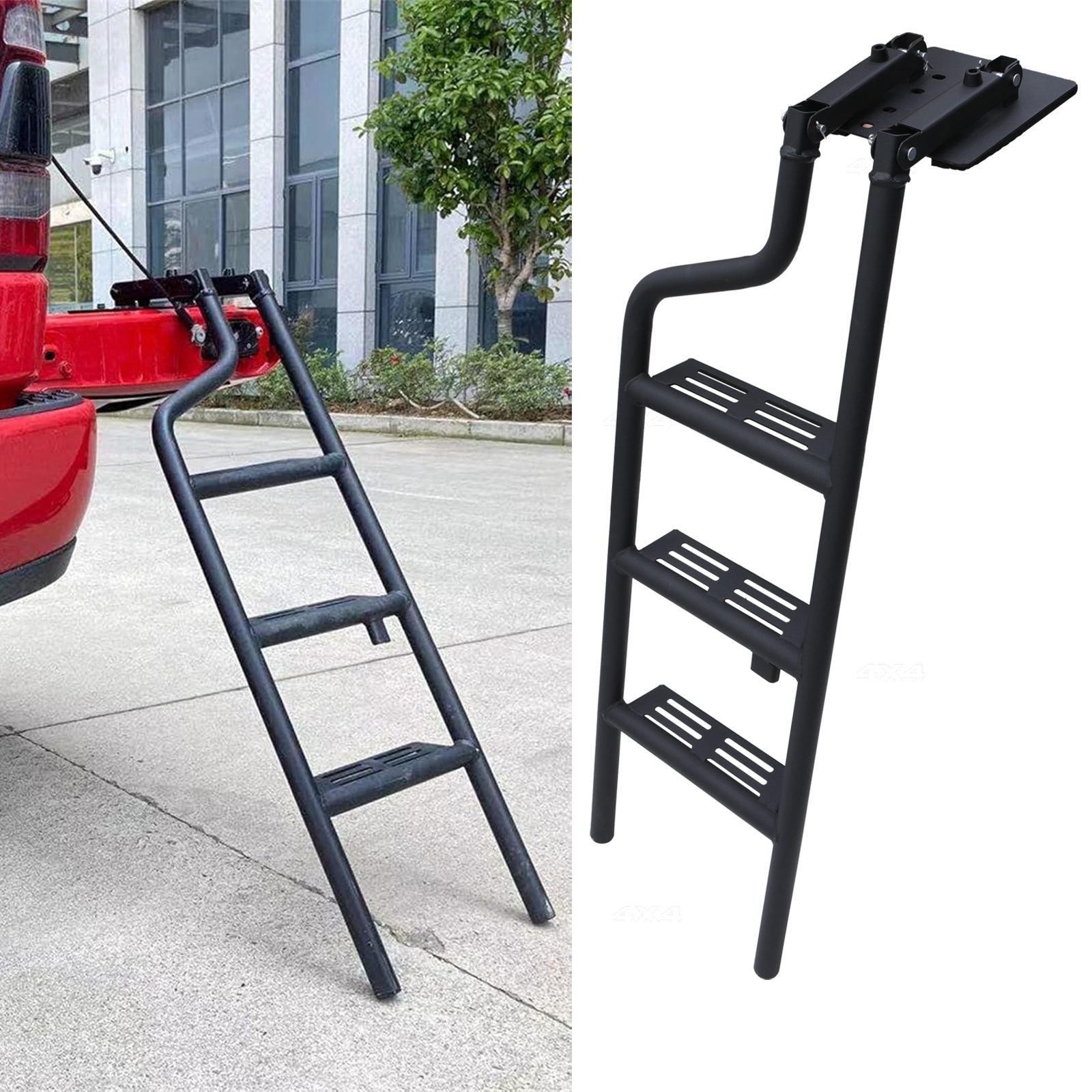 Isuzu D-Max RT RG 2002+ Black Rear Tailgate Folding Ladder
