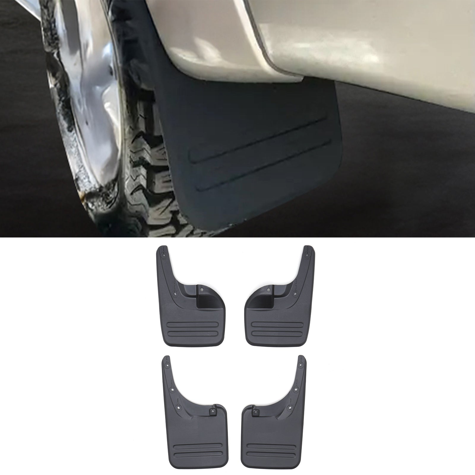 Toyota Hilux Vigo MK7 RWD 05-15 Black Mud Guard Flaps