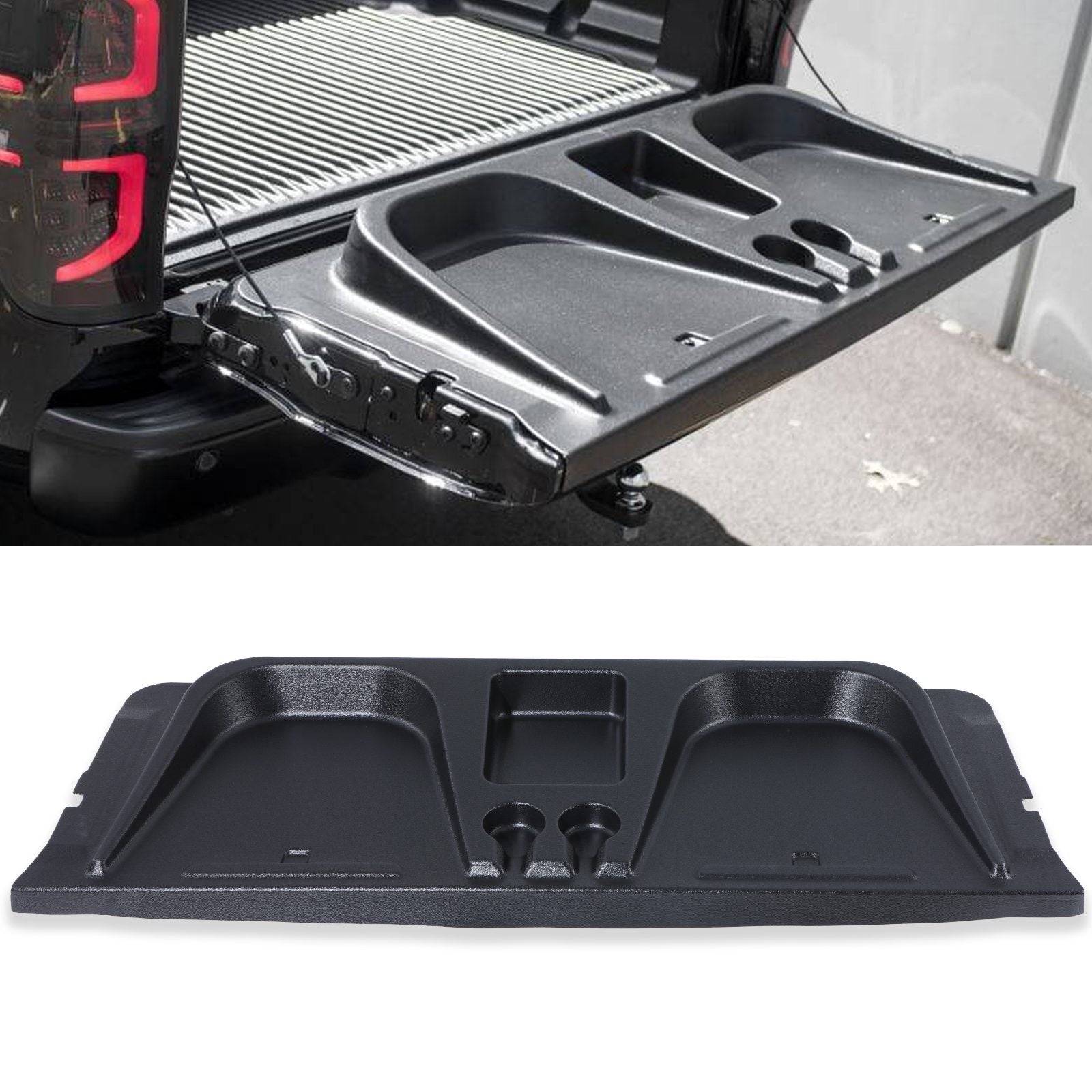 Ford Ranger T6 T7 T8 11-22 Black Tailgate Seat With Cup Holders