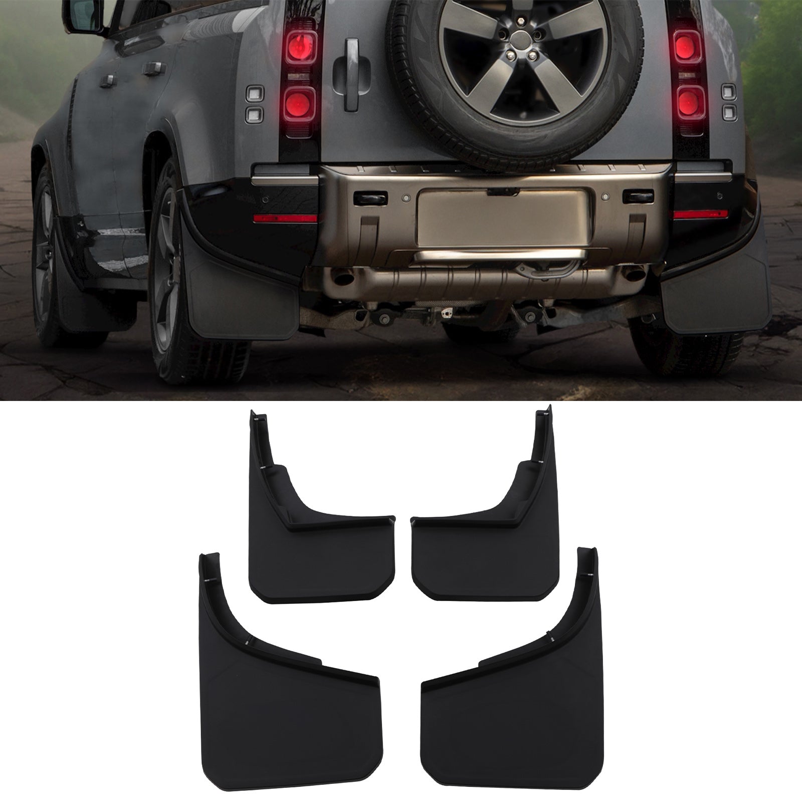Predator 4x4 Wide Mud Flaps Kit To Fit Land Rover Defender L663 2020+