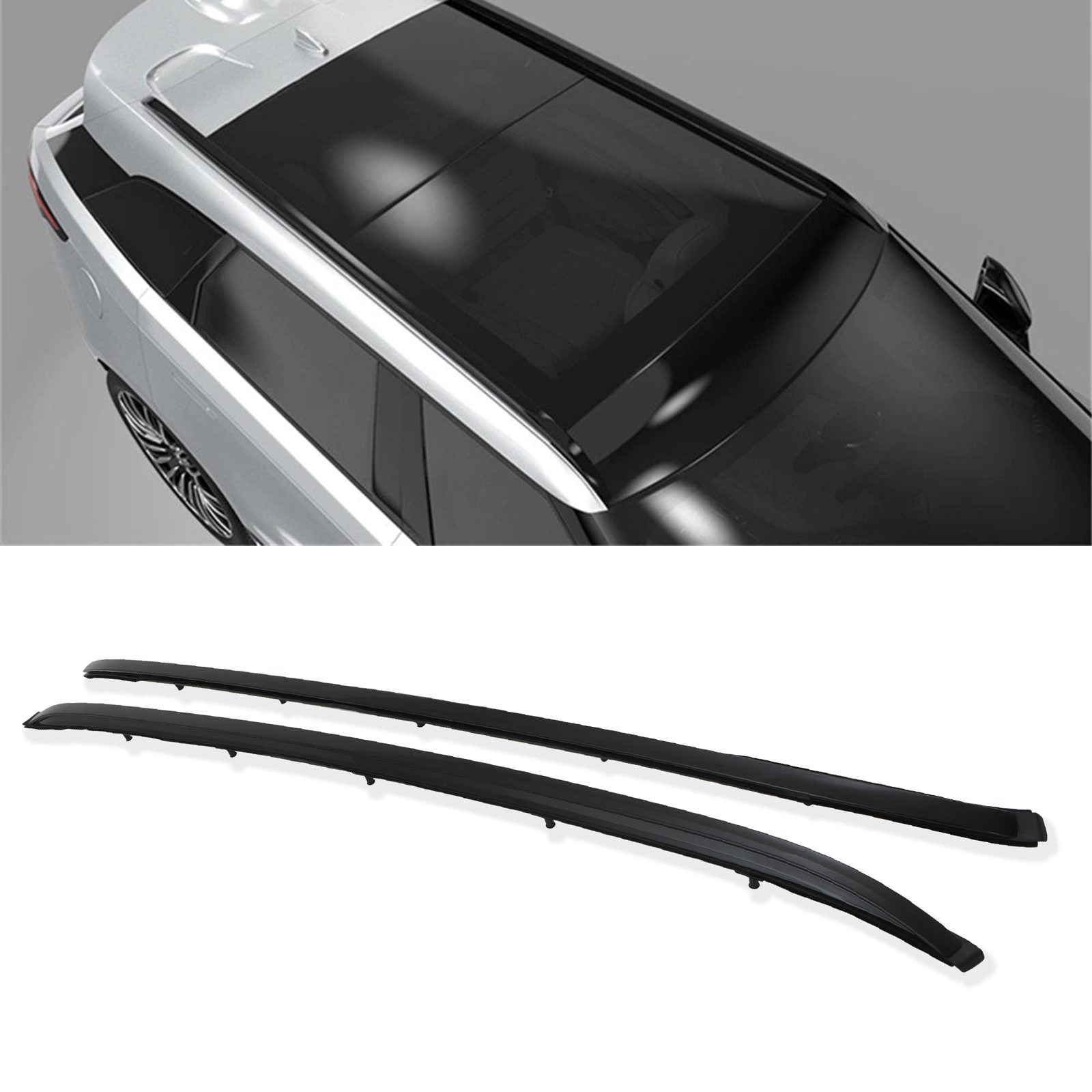 Predator 4x4 Full Length Black Roof Rails To Fit Range Rover Velar L560 2017+