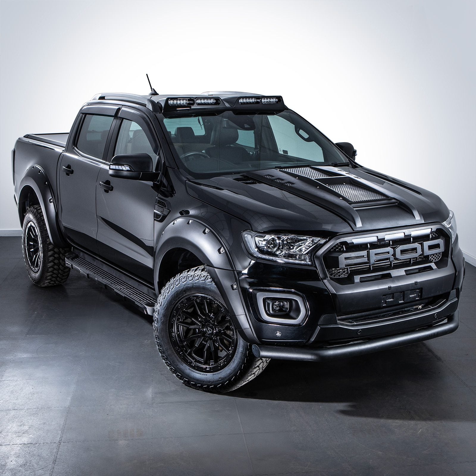 Ford Ranger T7 T8 15-21 Matte Black Bonnet Vent Cover & Bolts