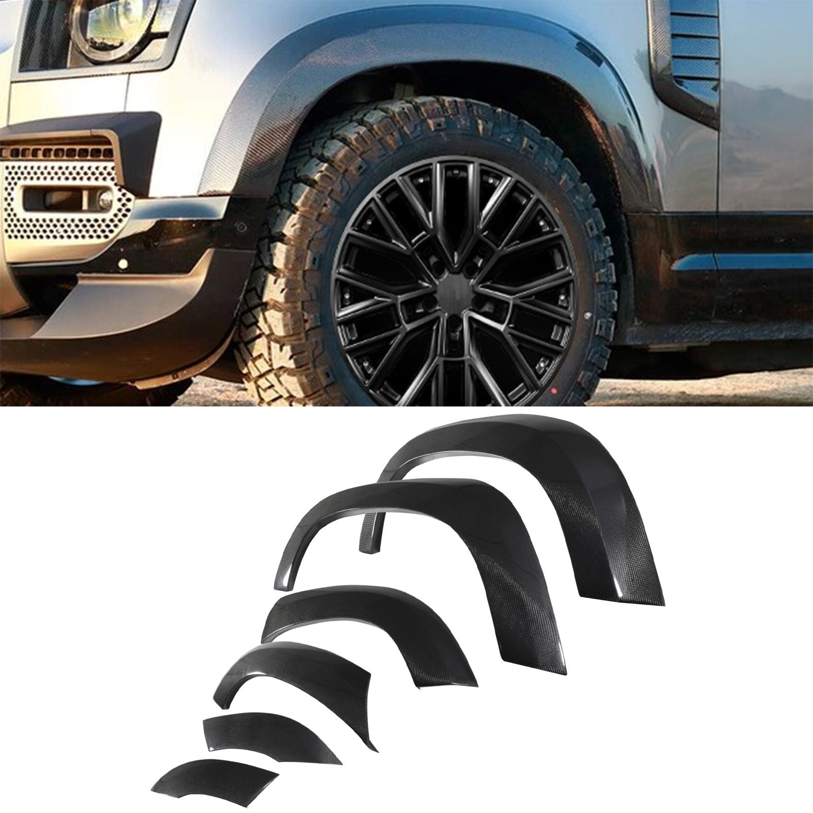 Predator 4x4 Carbon Fibre Wide Wheel Arches To Fit Land Rover Defender L663 110 2020+
