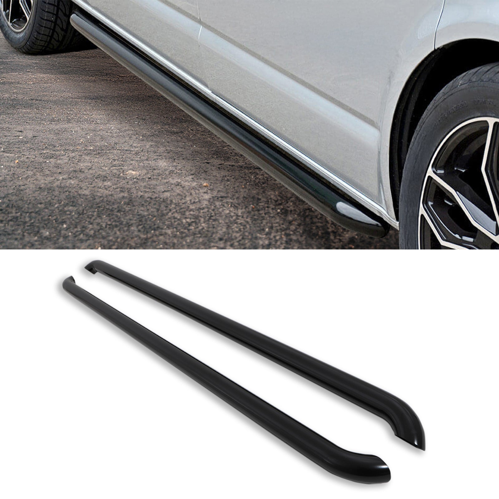 VW Transporter T5 & T6 SWB 03+ Gloss Black Side Bars