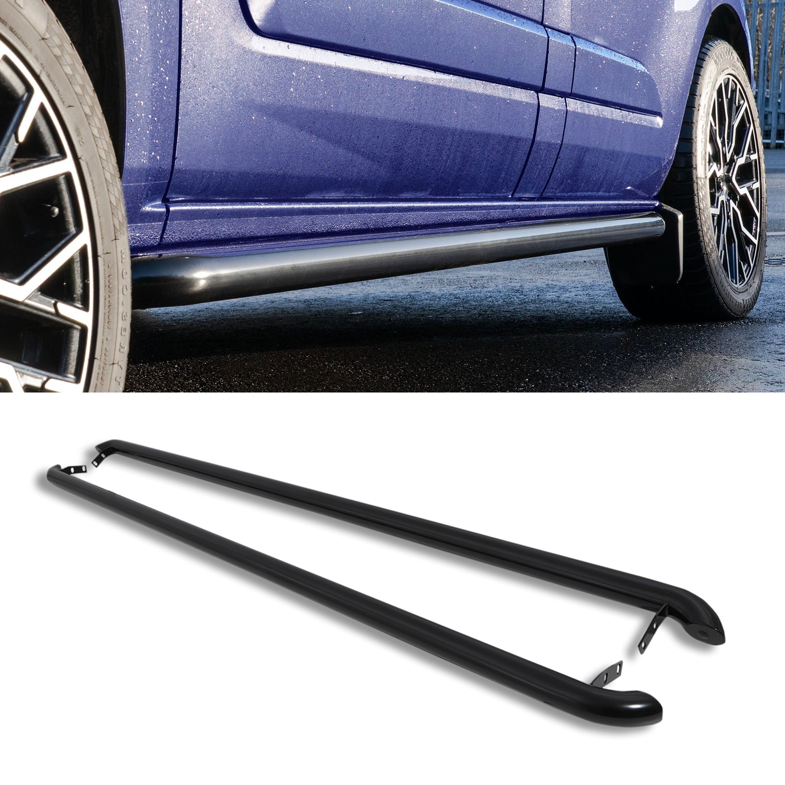 Ford Transit Custom SWB 18-21 Gloss Black Side Bars