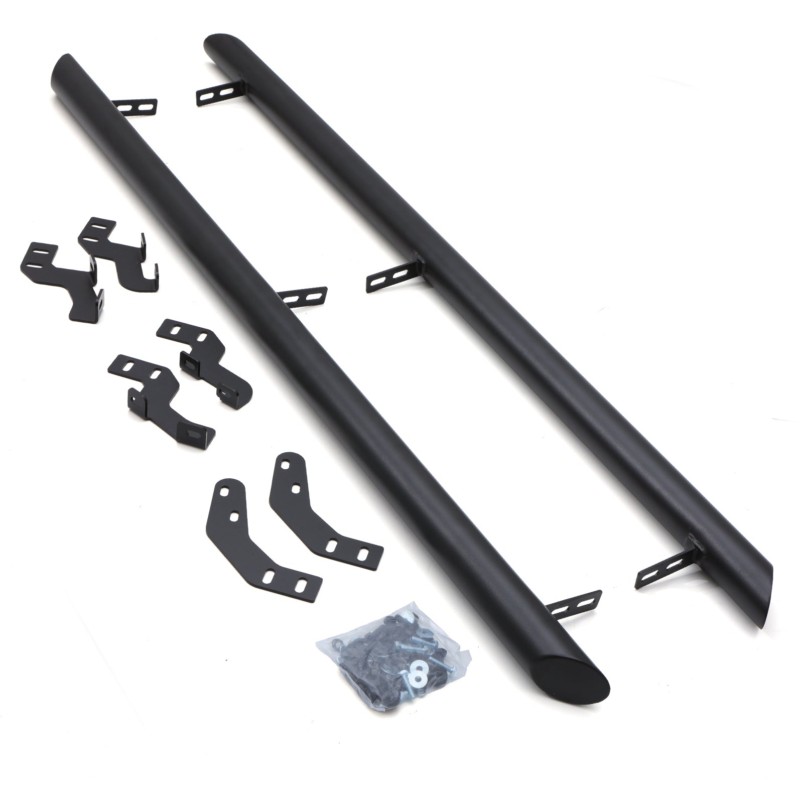 Toyota Hilux MK8 MK9 Double Cab 2015+ Matte Black 3" Side Bars