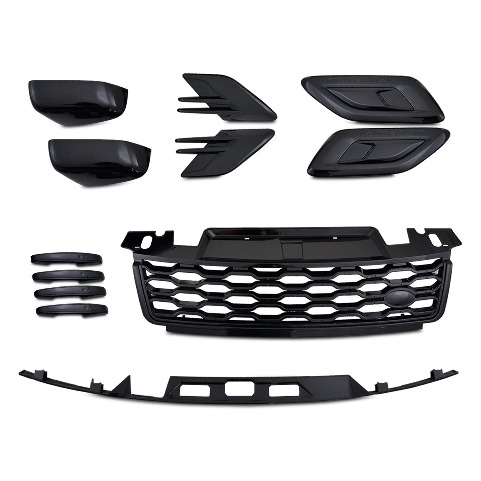 Predator 4x4 Gloss Black Body Trim Kit To Fit Range Rover Sport L494 Facelift 18-22