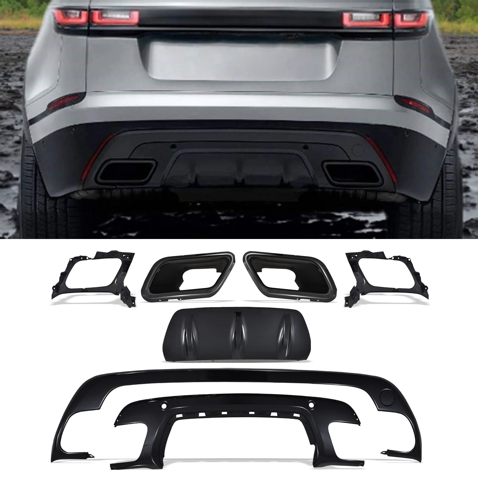 Predator 4x4 Gloss Black Body Trim Kit To Fit Range Rover Velar L560 2017+