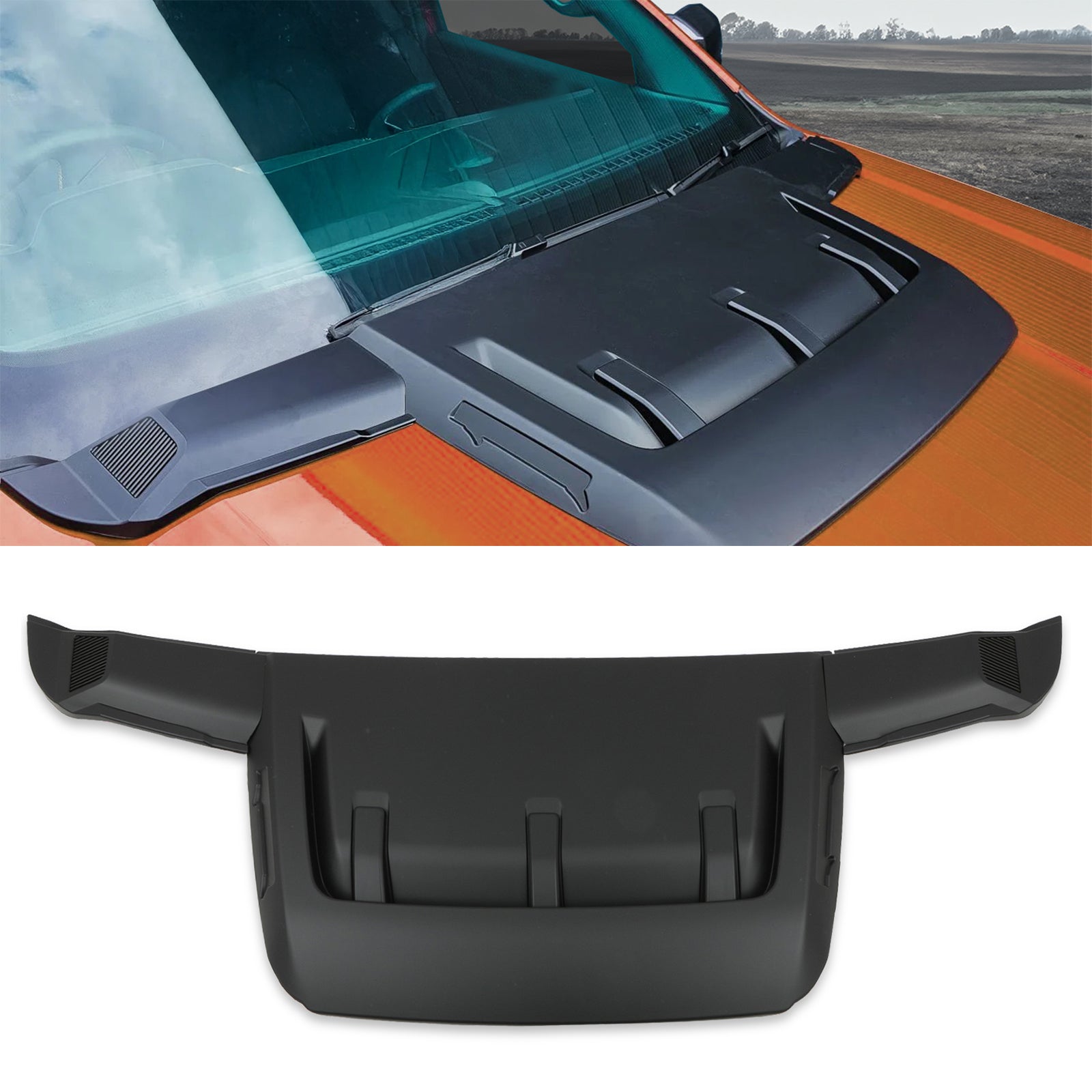 Ford Ranger T9 2023+ Matte Black Bonnet Scoop