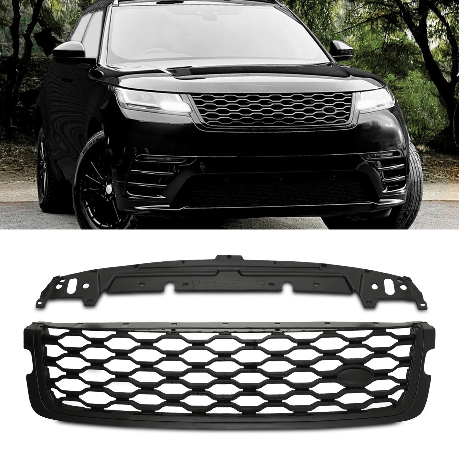 Predator 4x4 Gloss Black Grille To Fit Range Rover Velar L560 2017+
