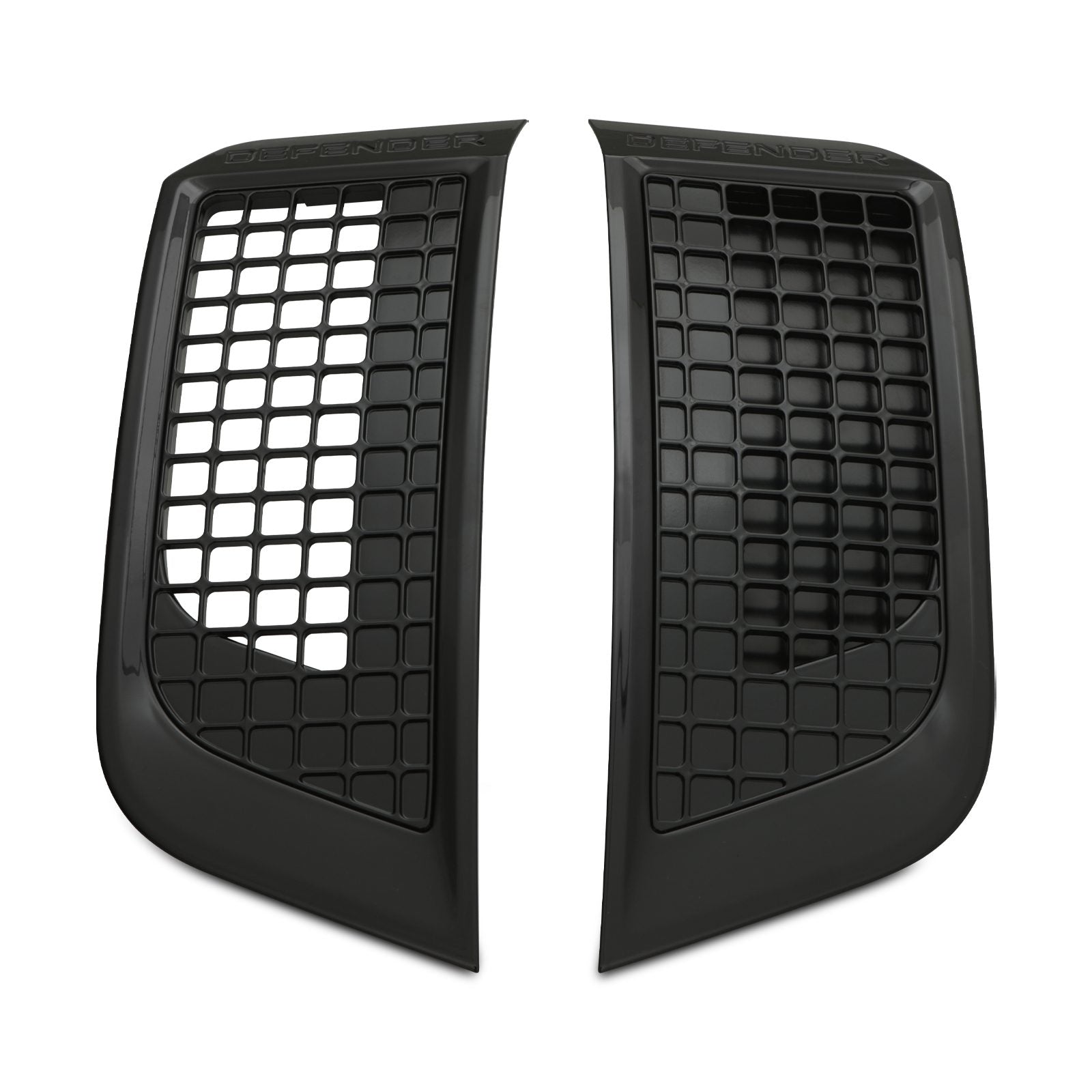 Predator 4x4 Gloss Black Front Wing Side Vents To Fit Land Rover Defender L663 2020+