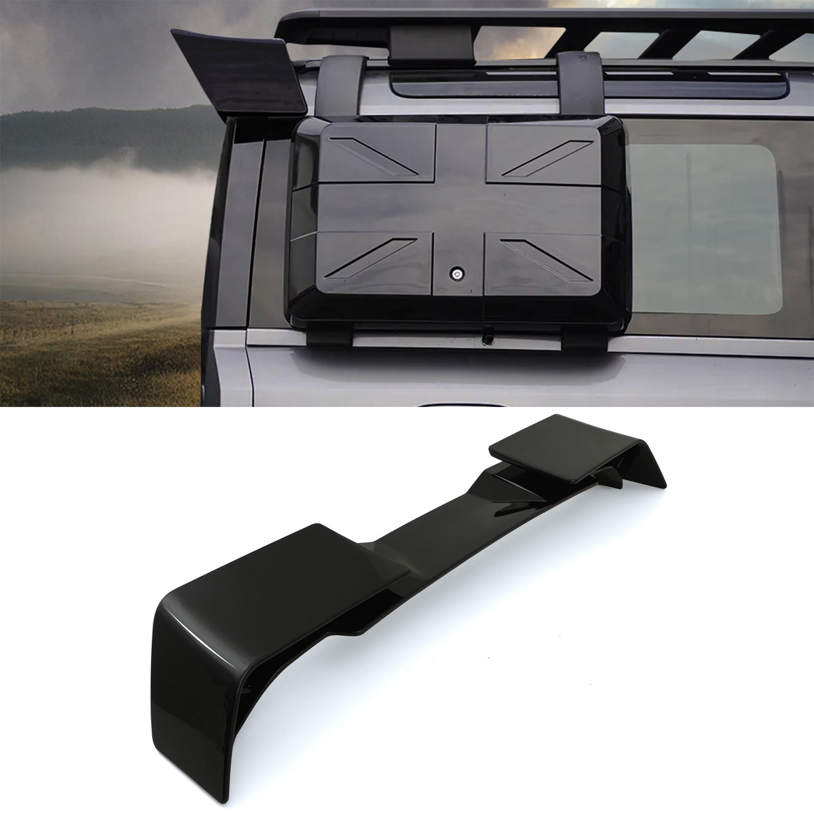 Predator 4x4 Gloss Black Rear Wing Spoiler To Fit Land Rover Defender L663 2020+