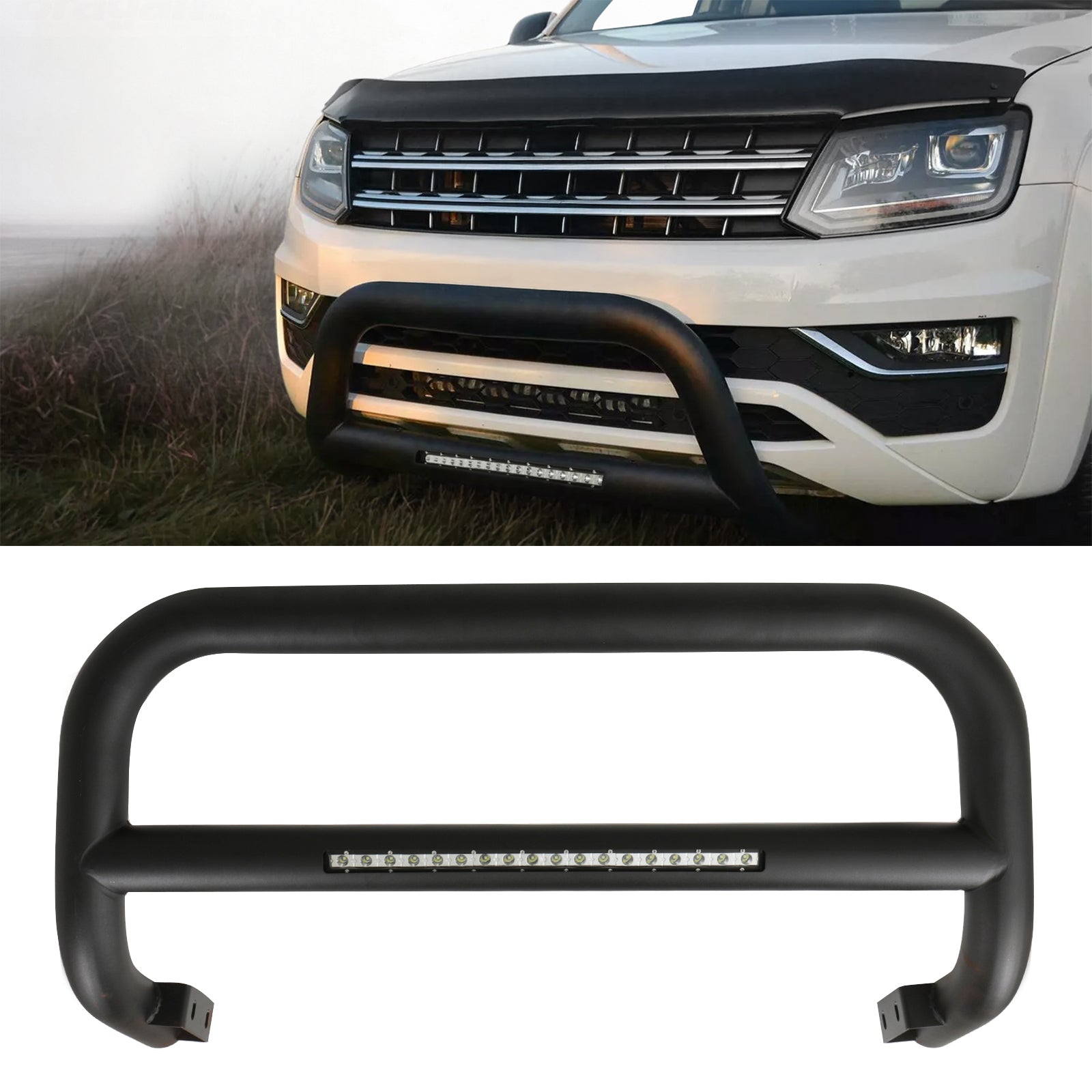 VW Amarok 2010-2020 Black LED Bull Bar
