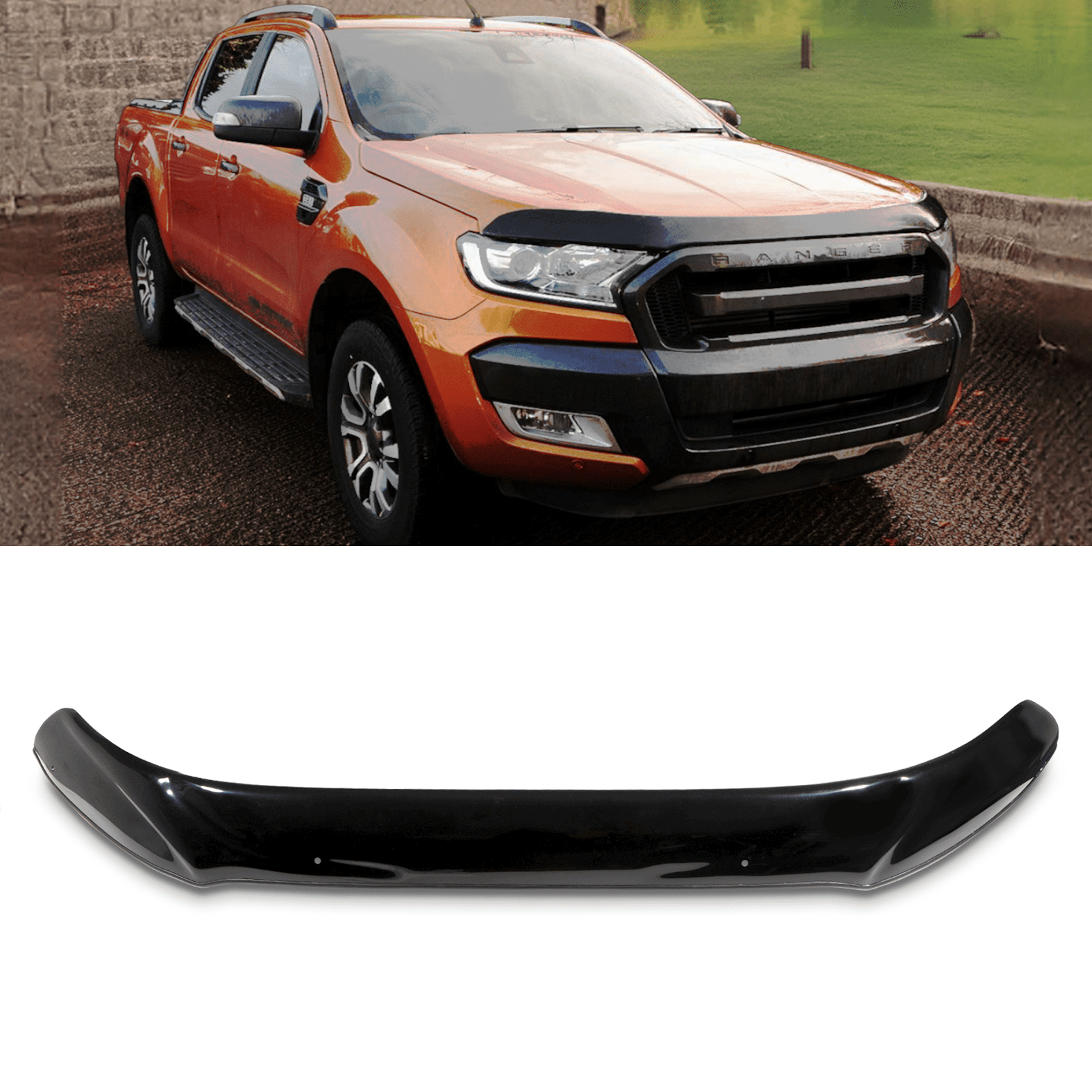 Ford Ranger T6 12-14 Black Bonnet Guard Protector