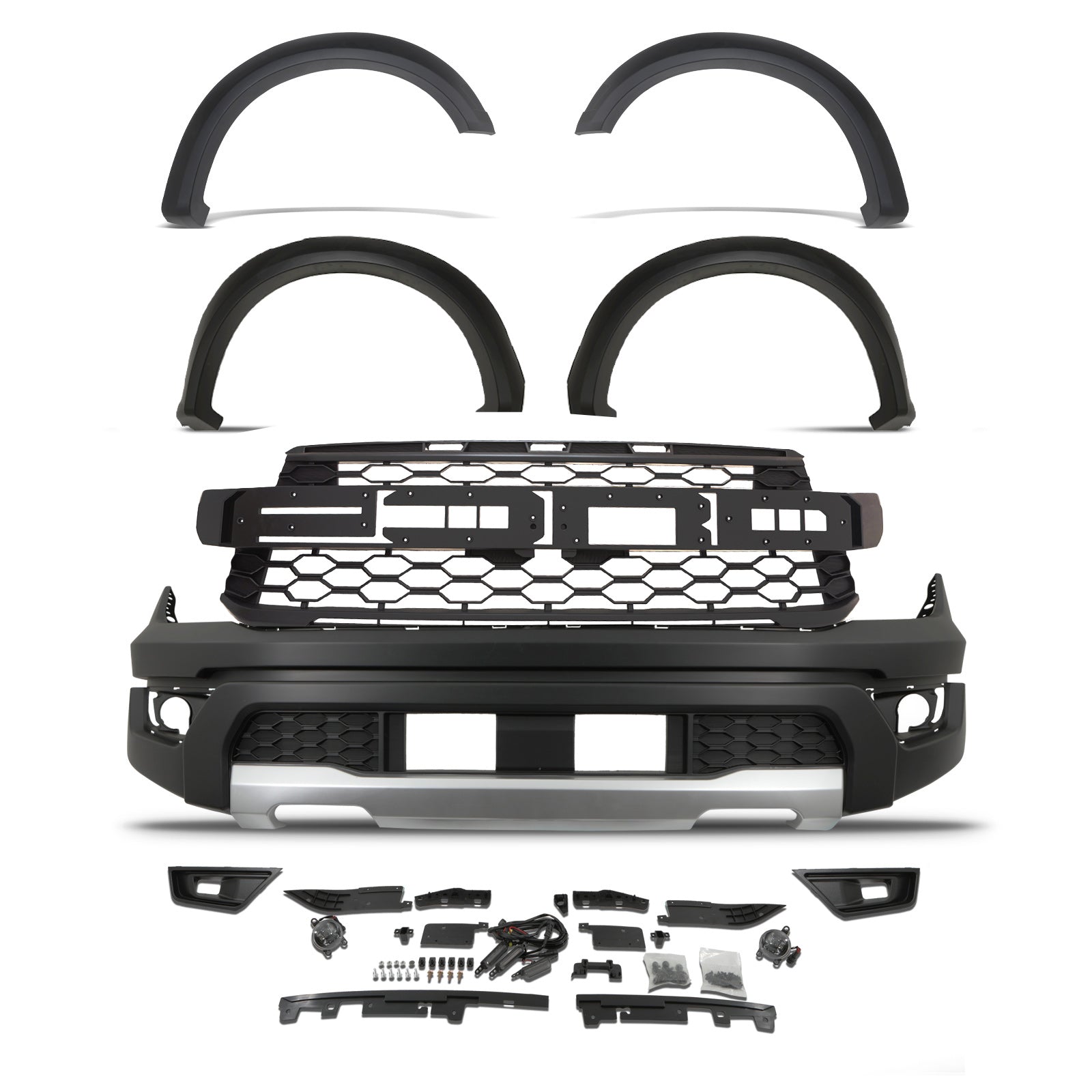 Ford Ranger T9 2023+ Matte Black Raptor Look Body Kit