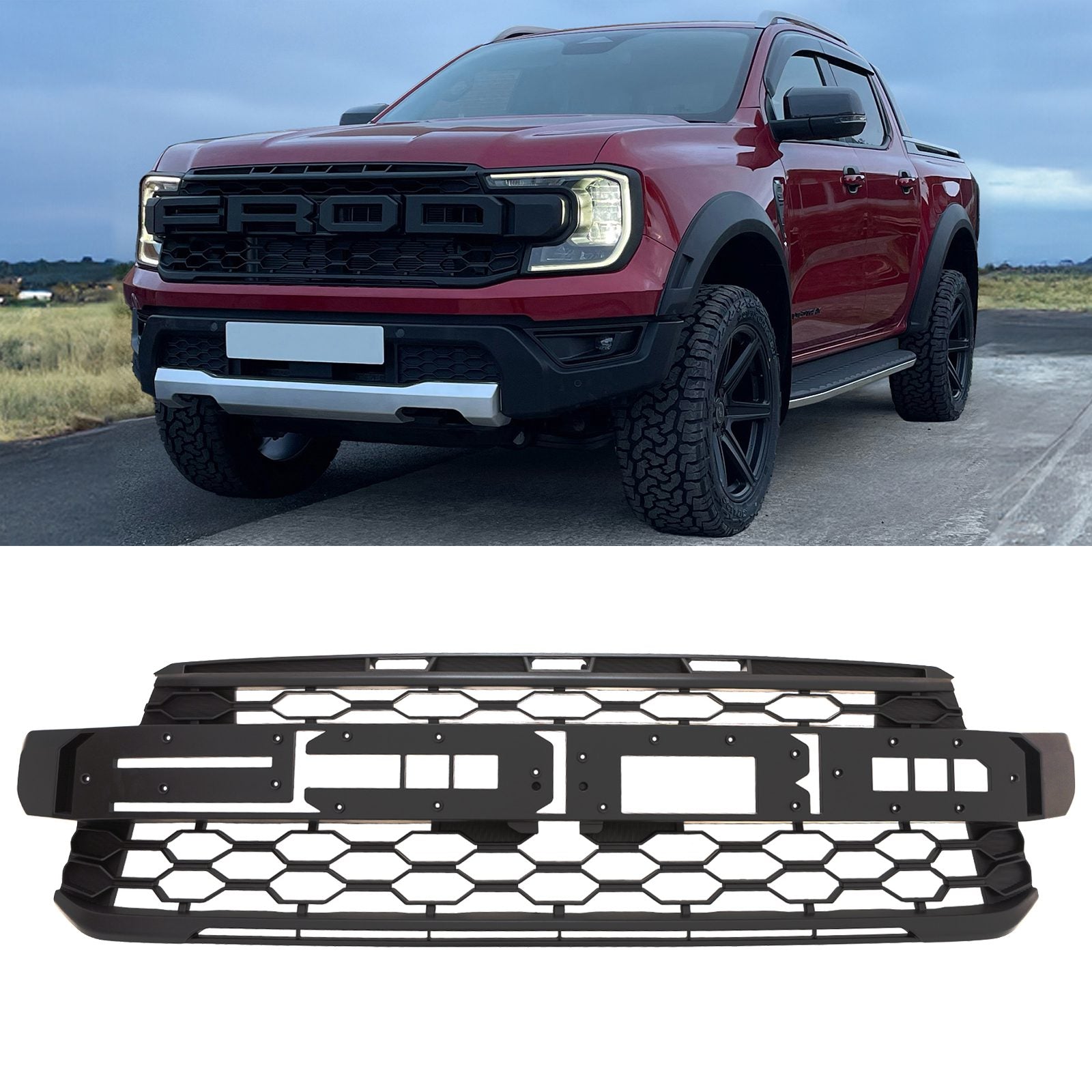 Ford Ranger T9 2023+ Matte Black Raptor Look Body Kit